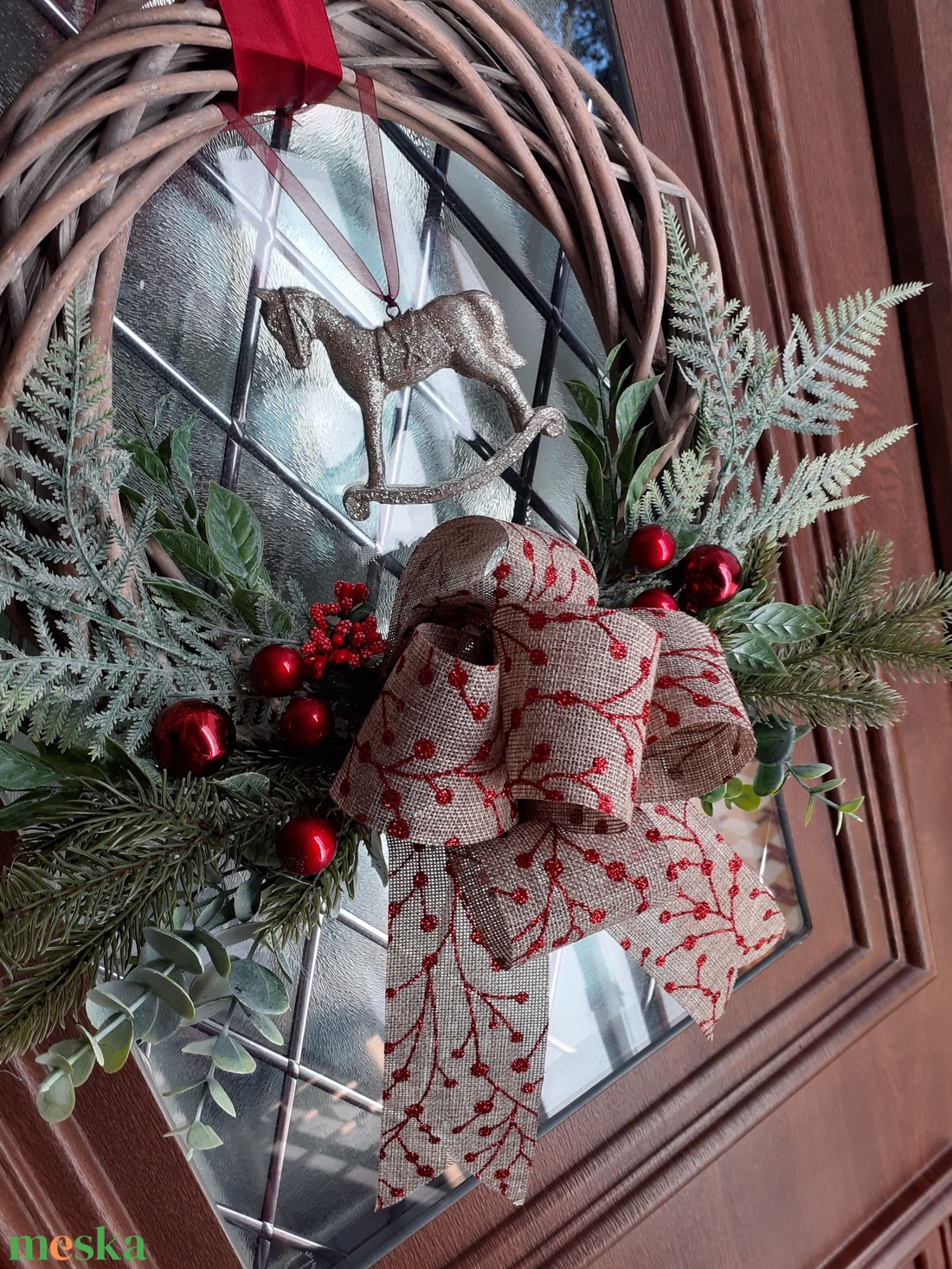 Klasszikus zöld-piros és arany, hintalovas Karácsonyi kopogtató 30cm, adventi, karácsonyi dekoráció - karácsony - karácsonyi lakásdekoráció - karácsonyi ajtódíszek - Meska.hu Klasszikus zöld-piros és arany, hintalovas Karácsonyi kopogtató 30cm, adventi, karácsonyi dekoráció - karácsony - karácsonyi lakásdekoráció - karácsonyi ajtódíszek - Meska.hu