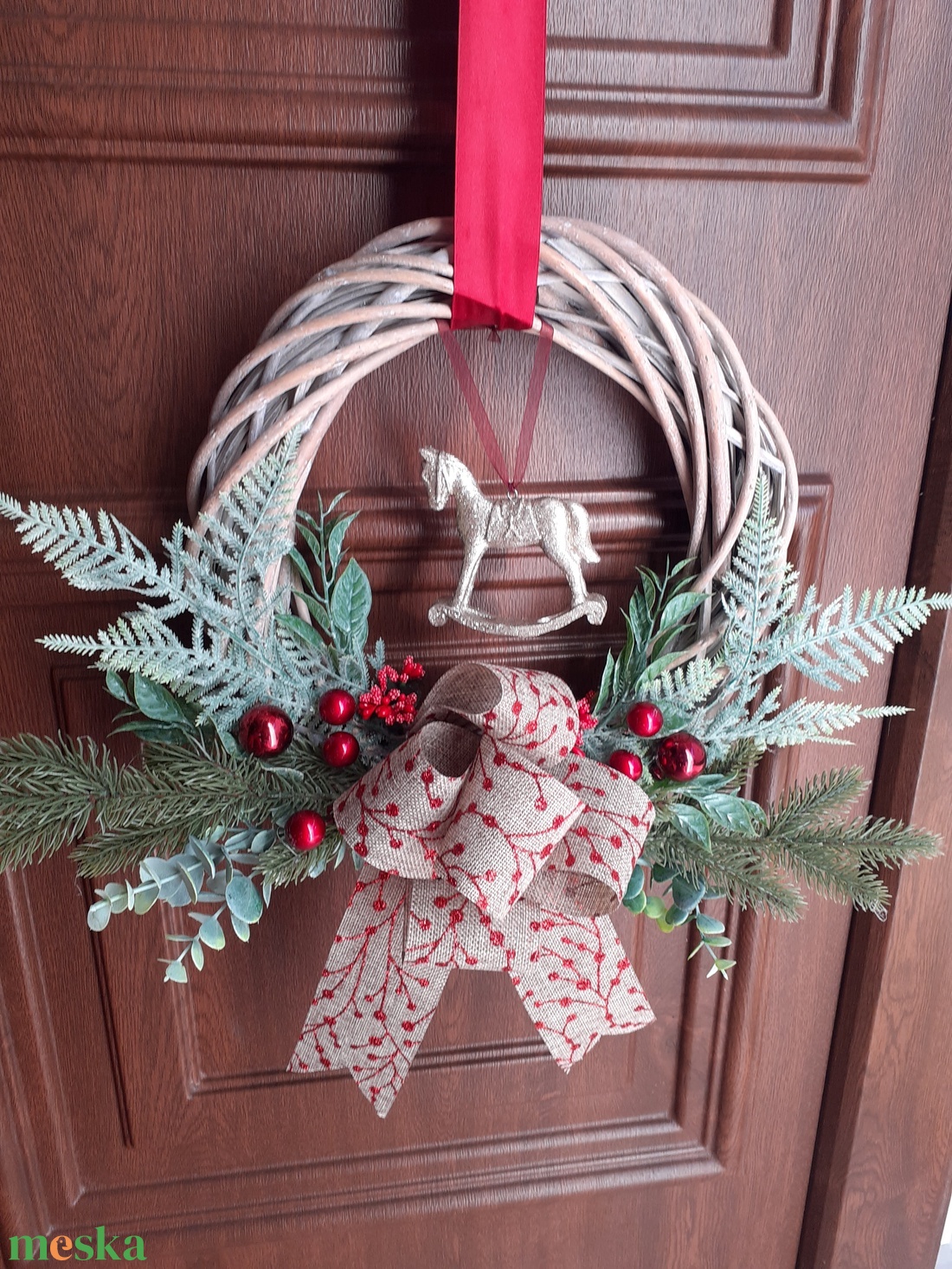 Klasszikus zöld-piros és arany, hintalovas Karácsonyi kopogtató 30cm, adventi, karácsonyi dekoráció - karácsony - karácsonyi lakásdekoráció - karácsonyi ajtódíszek - Meska.hu Klasszikus zöld-piros és arany, hintalovas Karácsonyi kopogtató 30cm, adventi, karácsonyi dekoráció - karácsony - karácsonyi lakásdekoráció - karácsonyi ajtódíszek - Meska.hu