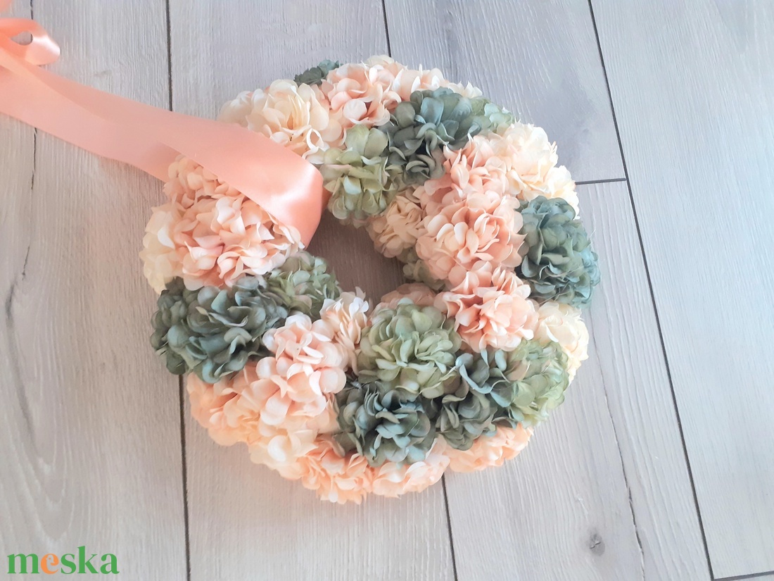 Dús hortenzia tavaszi ajtódísz kopogtató, 28cm - otthon & életmód - dekoráció - Meska.hu