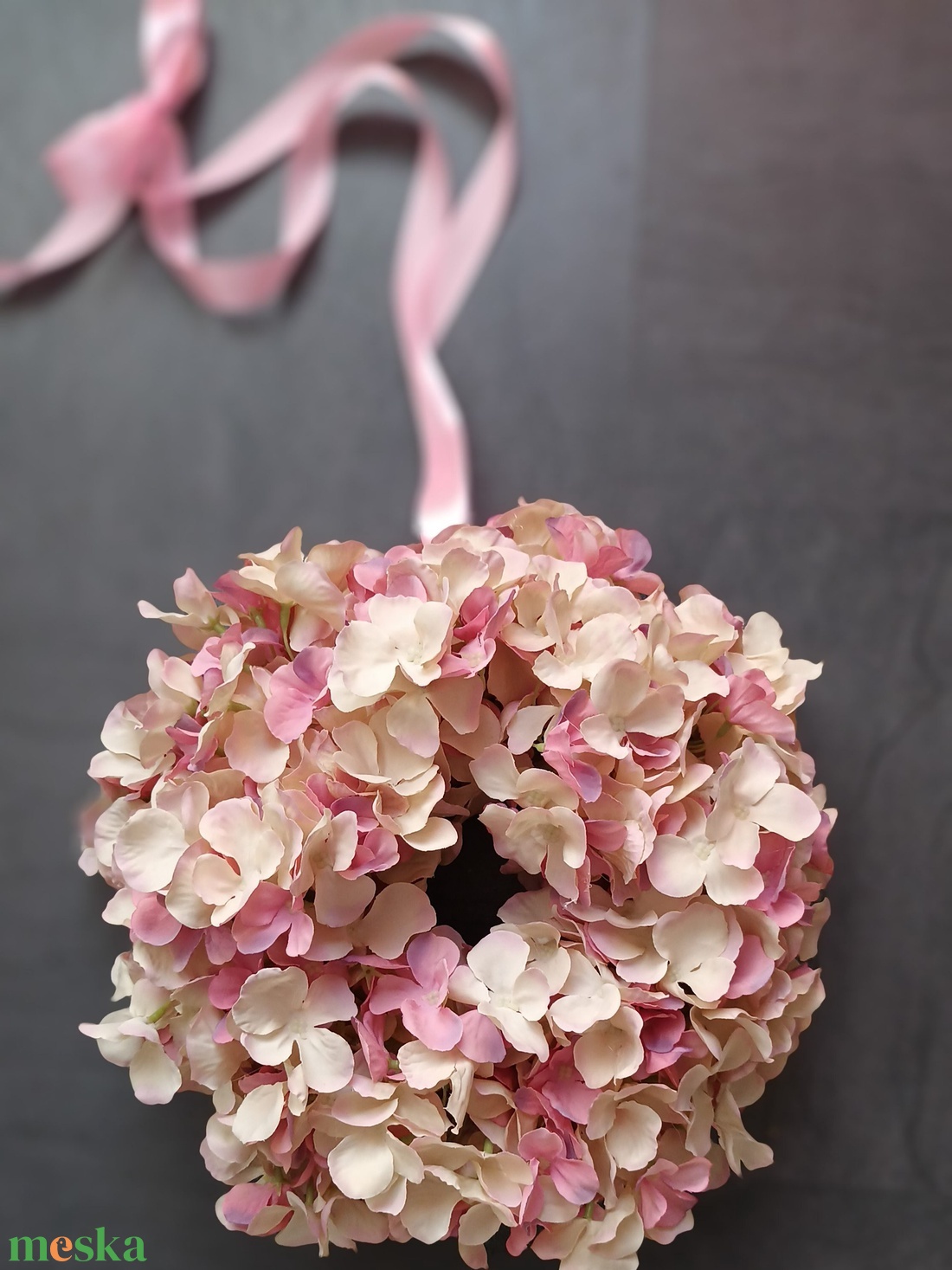 Pasztell Hortenzia kopogtató/ajtódísz - otthon & életmód - dekoráció - ajtó- és ablak dekoráció - ajtódísz & kopogtató - Meska.hu