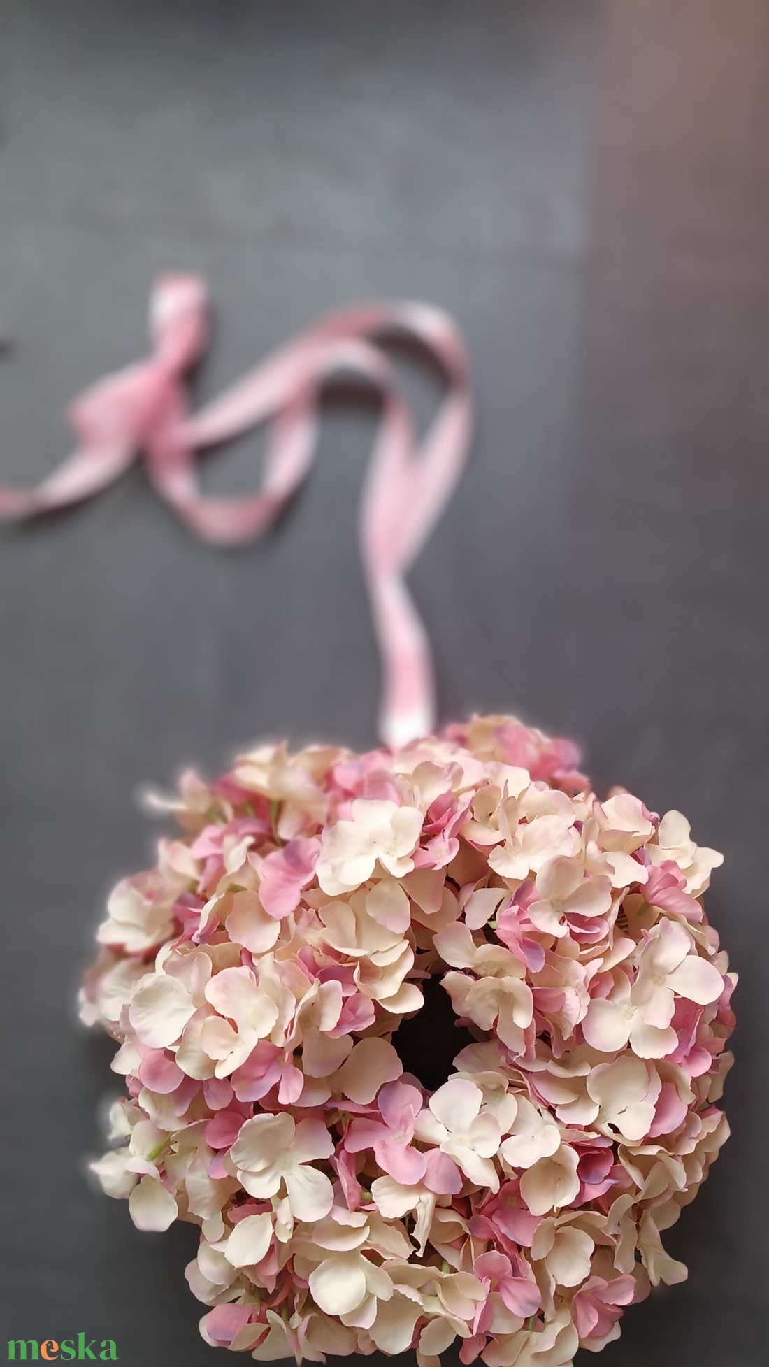 Pasztell Hortenzia kopogtató/ajtódísz - otthon & életmód - dekoráció - ajtó- és ablak dekoráció - ajtódísz & kopogtató - Meska.hu