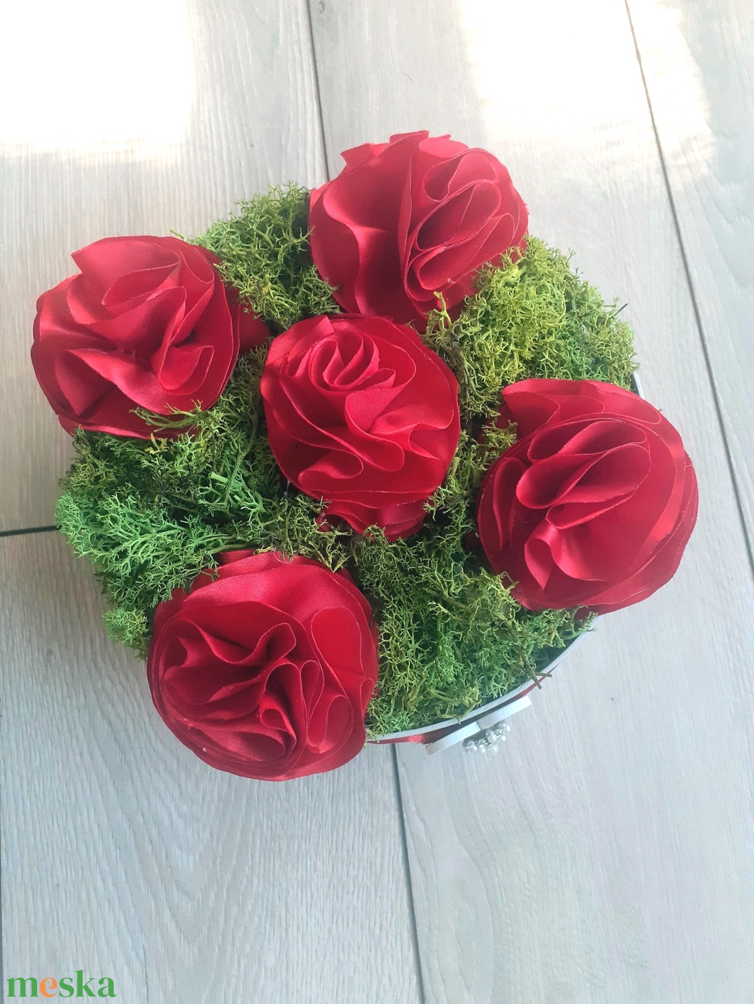 Zuzmós virágbox, piros - otthon & életmód - dekoráció - asztal és polc dekoráció - asztaldísz - Meska.hu