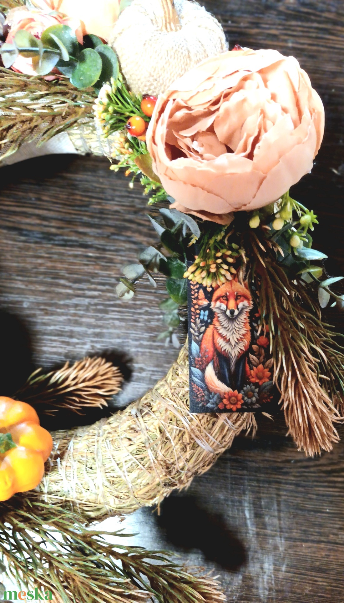 Rókás mesebeli ajtódísz, kopogtató, koszorú - otthon & életmód - dekoráció - ajtó- és ablak dekoráció - ajtódísz & kopogtató - Meska.hu