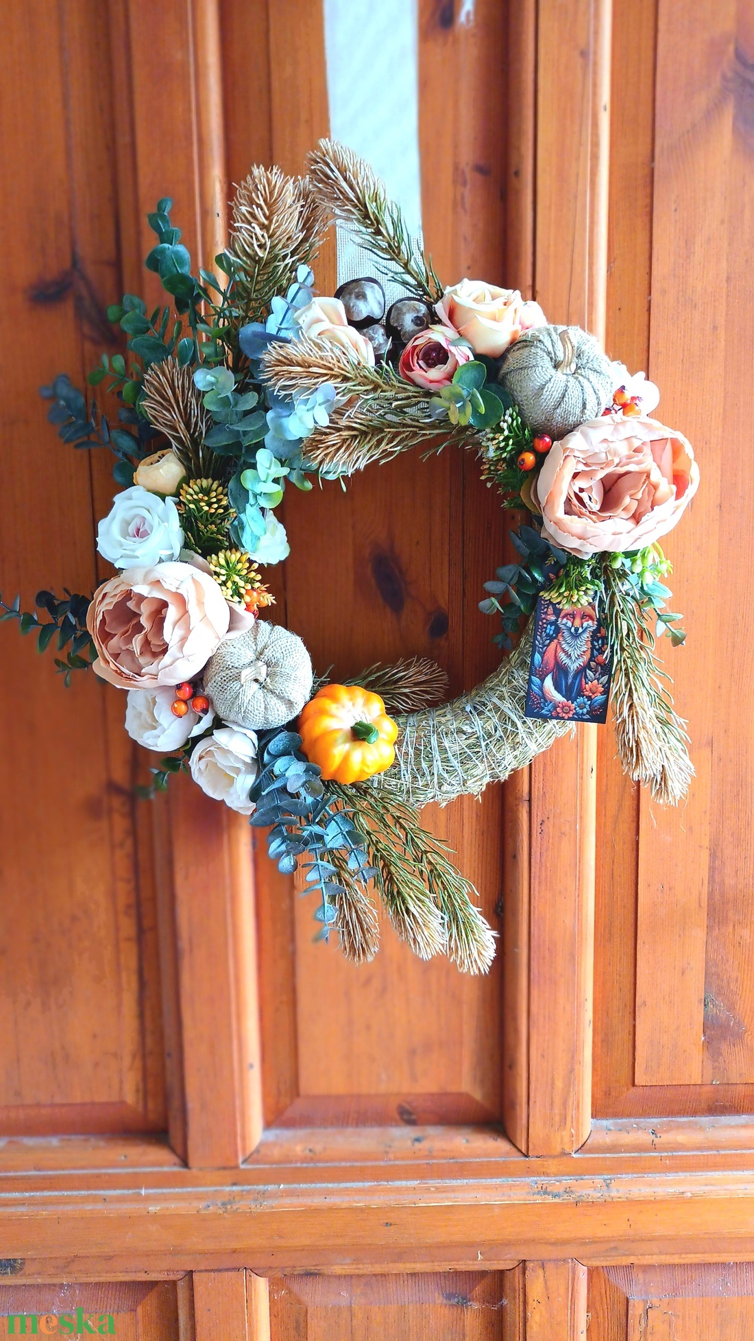 Rókás mesebeli ajtódísz, kopogtató, koszorú - otthon & életmód - dekoráció - ajtó- és ablak dekoráció - ajtódísz & kopogtató - Meska.hu