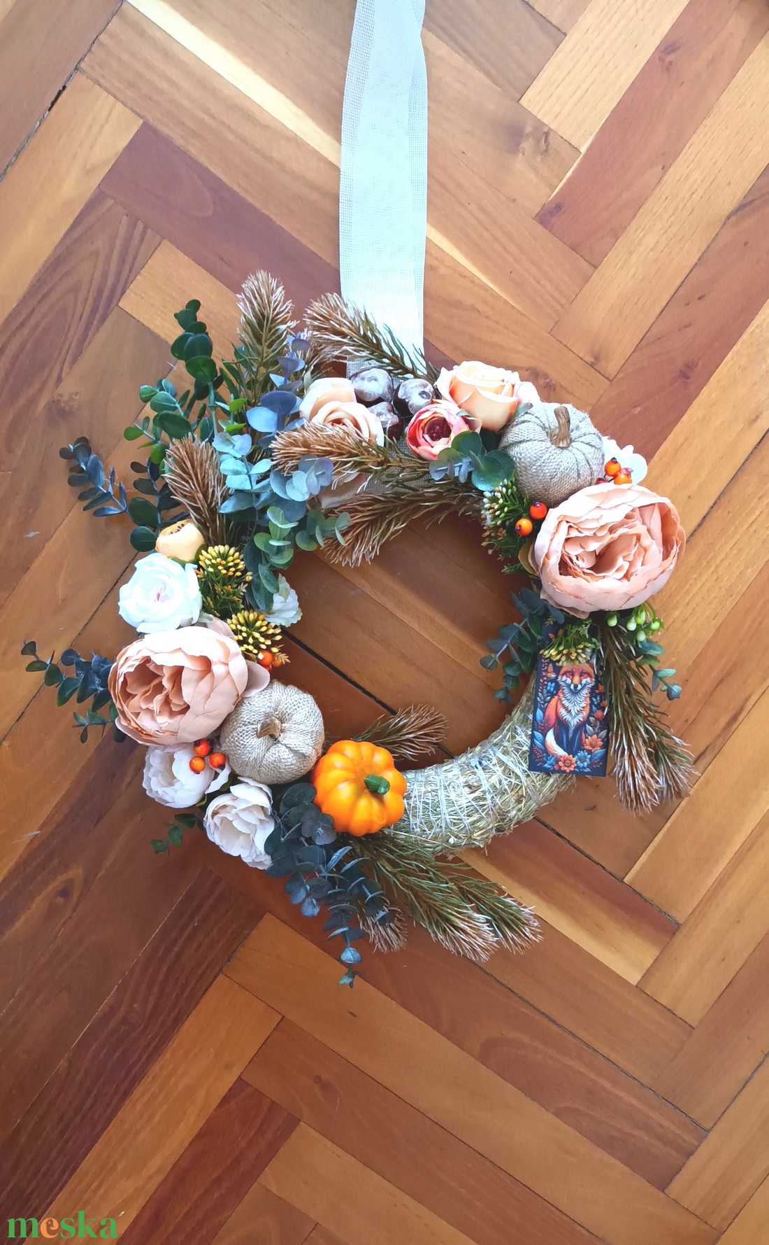 Rókás mesebeli ajtódísz, kopogtató, koszorú - otthon & életmód - dekoráció - ajtó- és ablak dekoráció - ajtódísz & kopogtató - Meska.hu