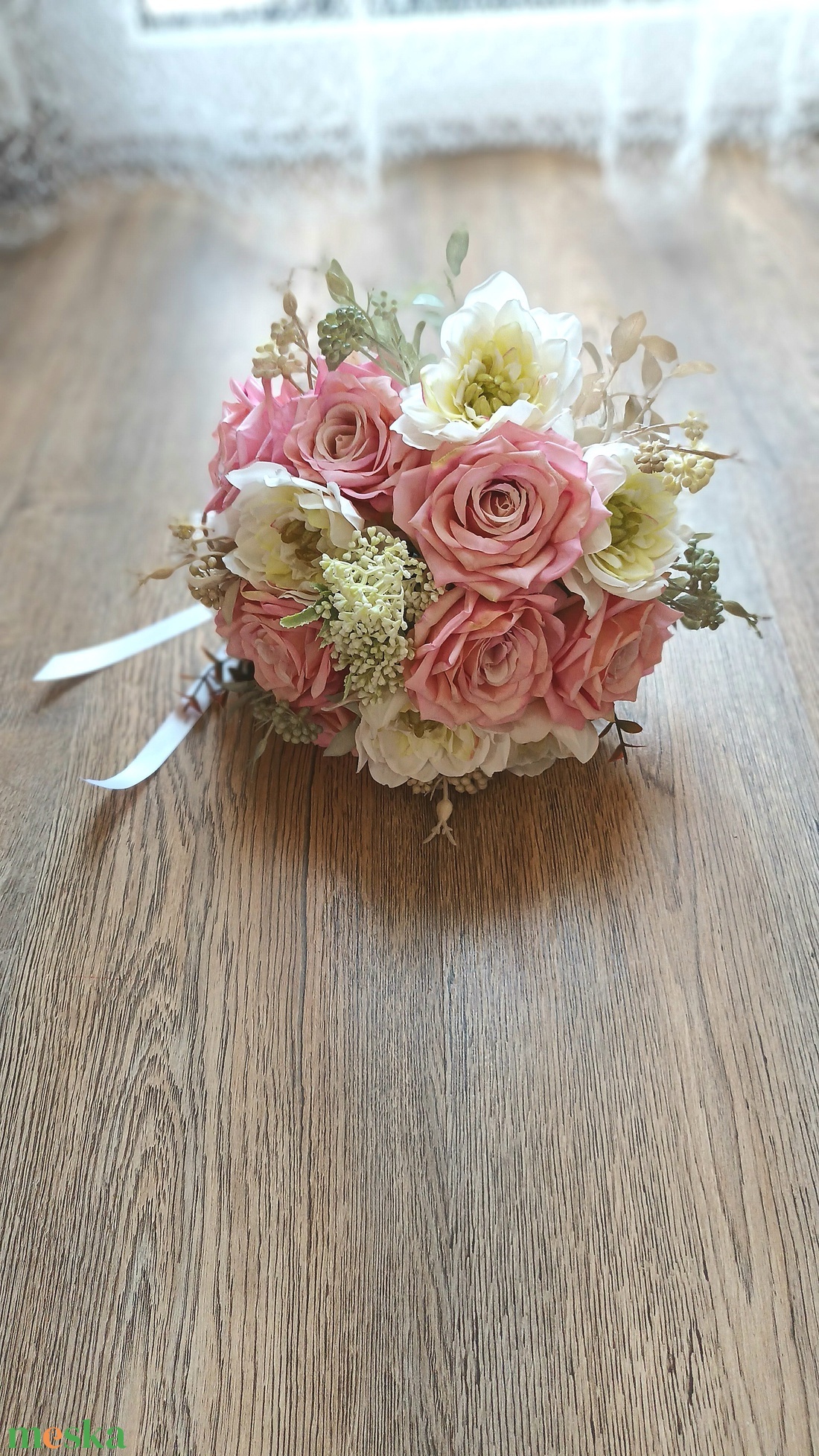 Csodás menyasszonyi csokor prémium virágokból - esküvő - menyasszonyi- és dobócsokor - Meska.hu