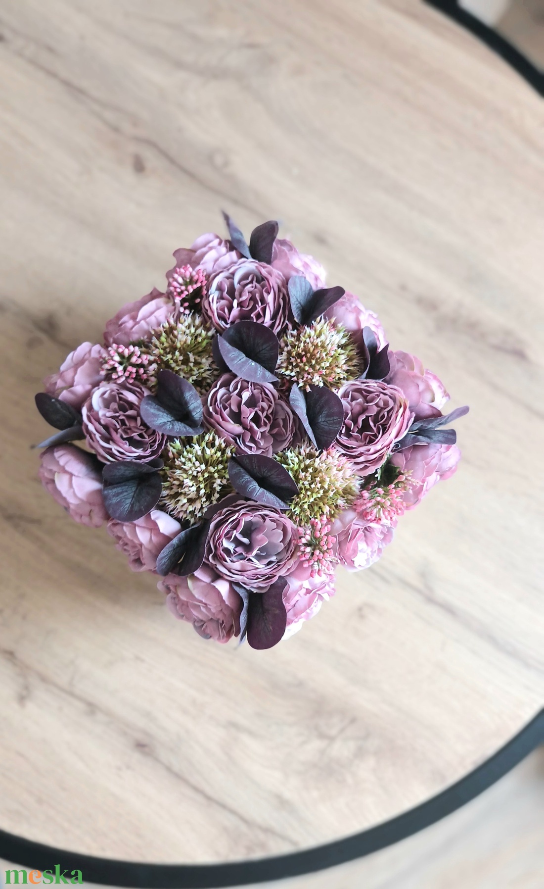 Tavaszi lila virágbox - otthon & életmód - virágdekoráció - virágdíszek - asztali virágdísz - Meska.hu