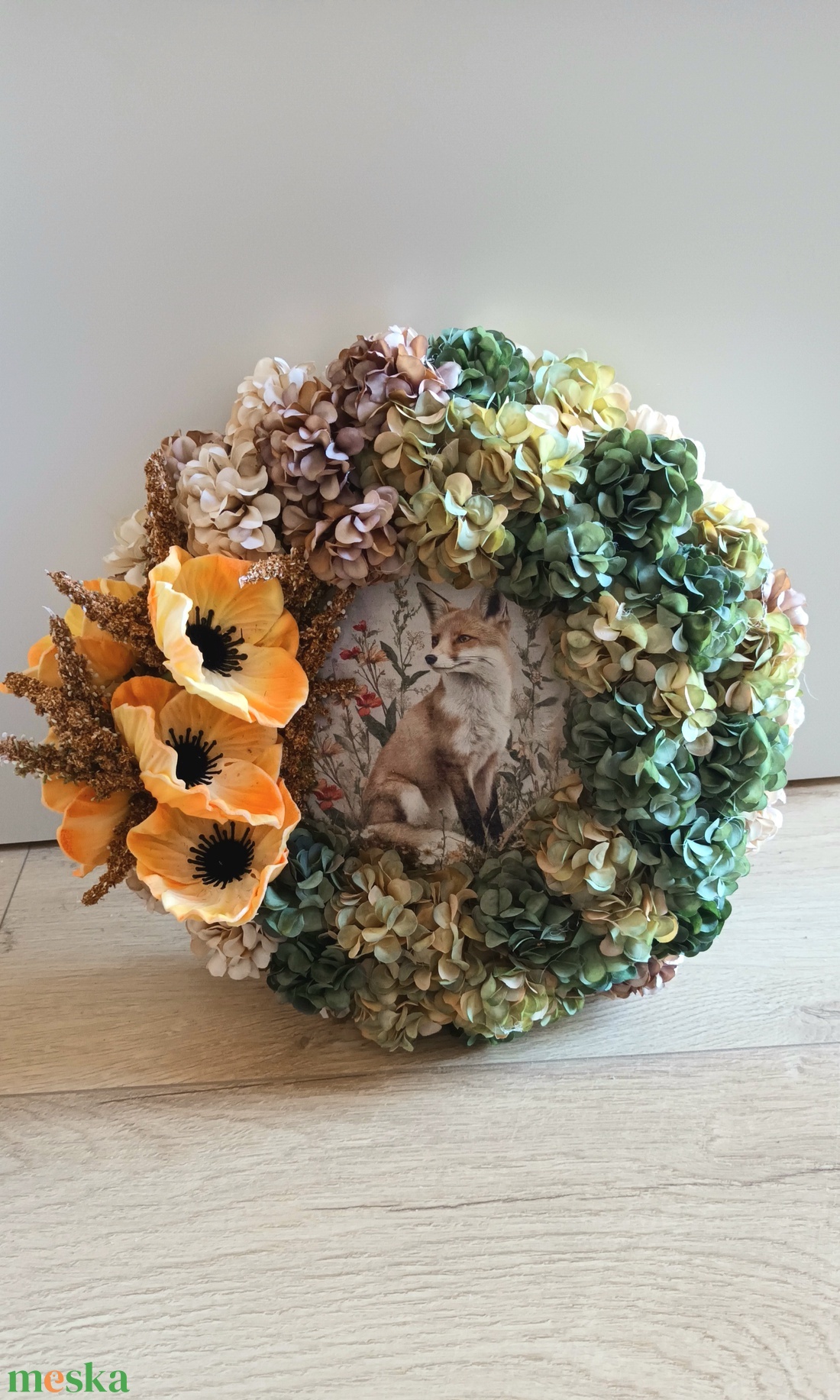 Rókás tavaszi kopogtató - otthon & életmód - virágdekoráció - virágdíszek - dekor koszorúk, kopogtatók - Meska.hu