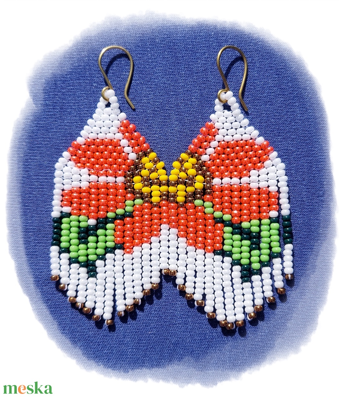 Narancsvirágos gyöngyfülbevaló - ékszer - fülbevaló - rojtos fülbevaló - Meska.hu Narancsvirágos gyöngyfülbevaló - ékszer - fülbevaló - rojtos fülbevaló - Meska.hu