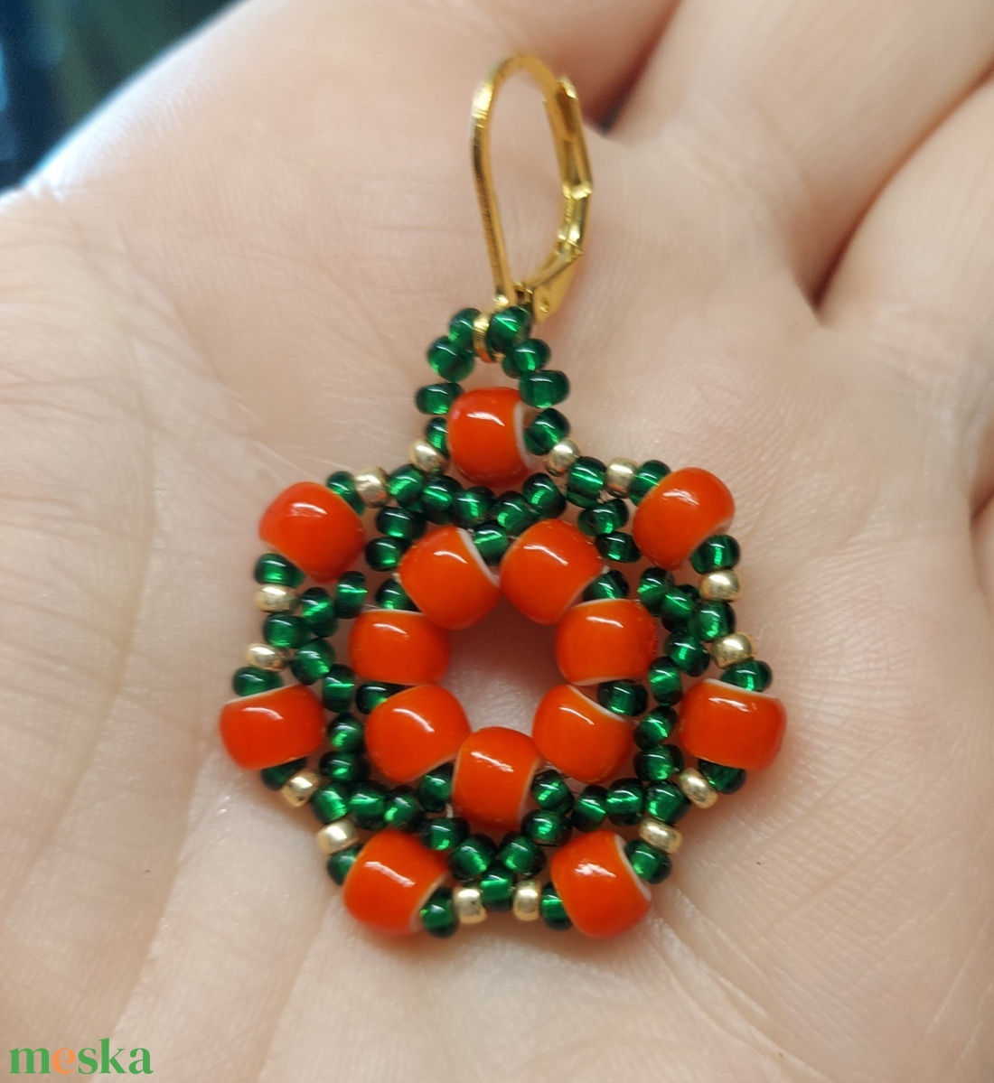 Adventi gyöngyfülbevaló - ékszer - fülbevaló - lógós kerek fülbevaló - Meska.hu Adventi gyöngyfülbevaló - ékszer - fülbevaló - lógós kerek fülbevaló - Meska.hu