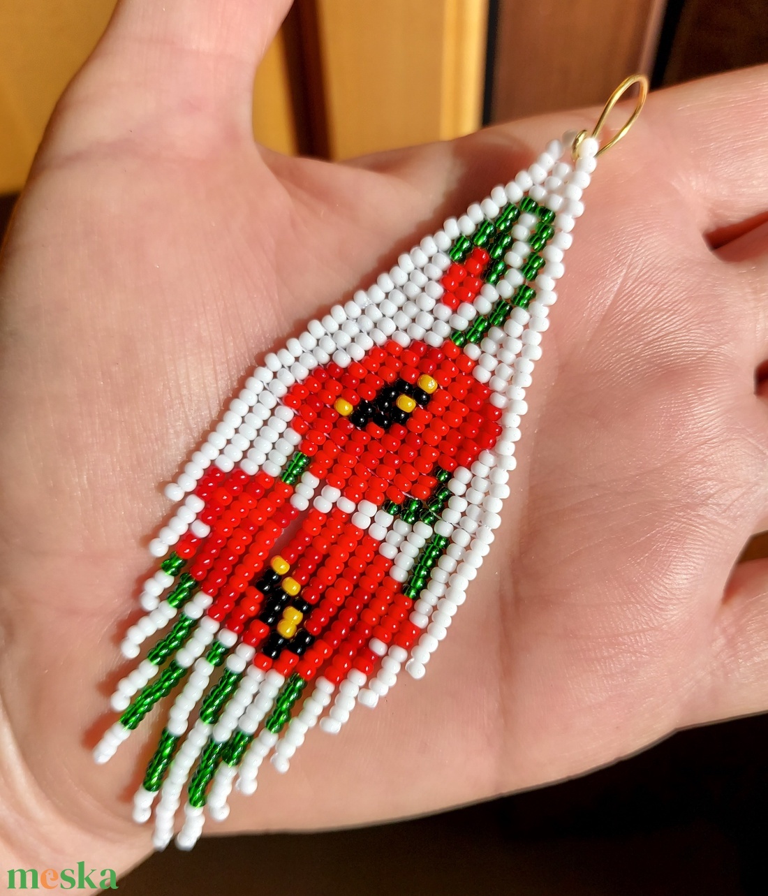 Pipacsos gyöngyfülbevaló - ékszer - fülbevaló - rojtos fülbevaló - Meska.hu Pipacsos gyöngyfülbevaló - ékszer - fülbevaló - rojtos fülbevaló - Meska.hu