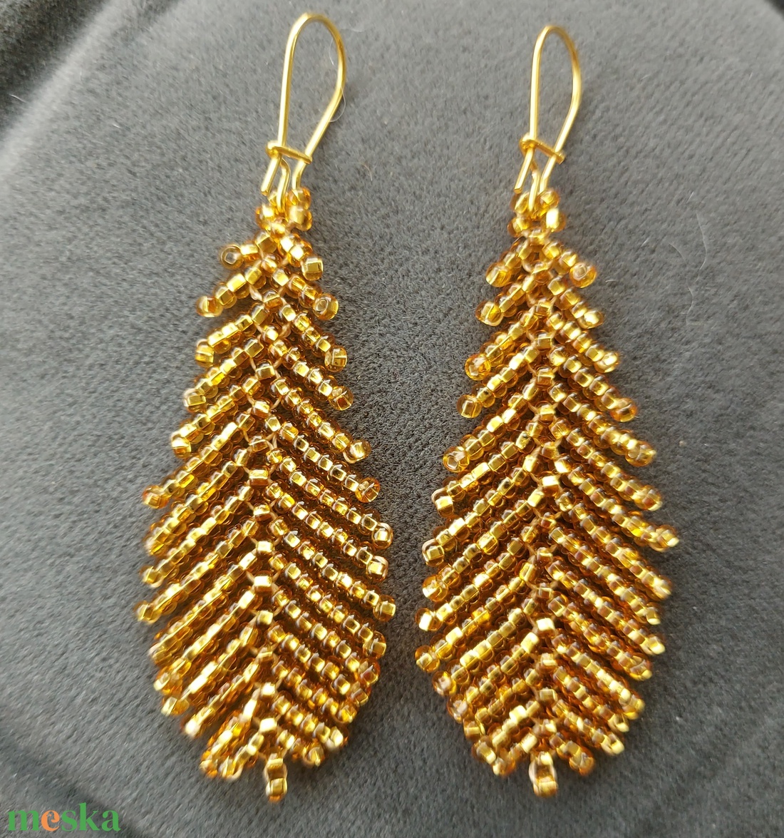 Aranytoll gyöngy fülbevaló - ékszer - fülbevaló - lógó fülbevaló - Meska.hu