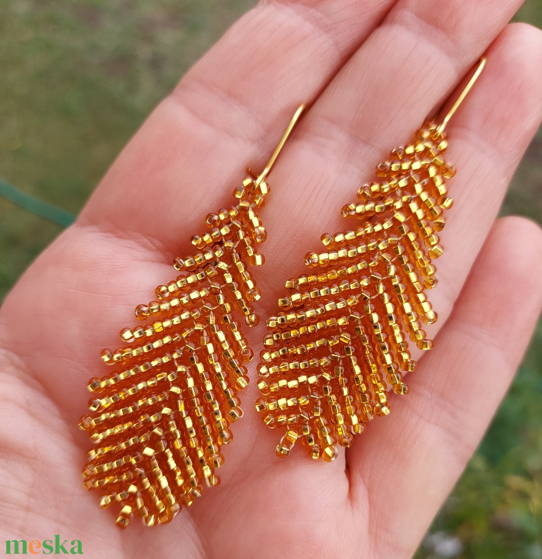 Aranytoll gyöngy fülbevaló - ékszer - fülbevaló - lógó fülbevaló - Meska.hu