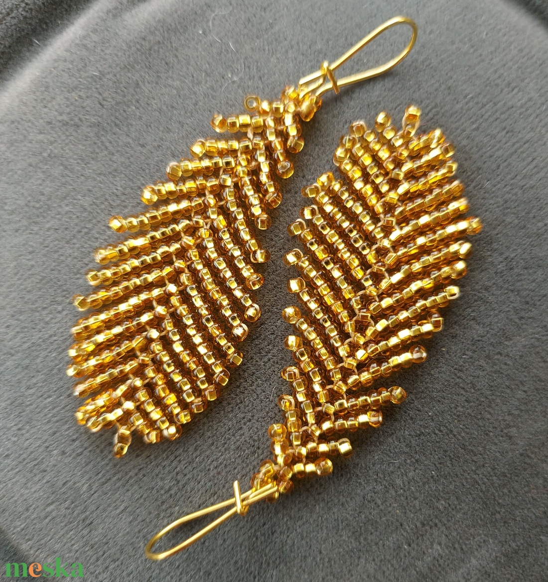 Aranytoll gyöngy fülbevaló - ékszer - fülbevaló - lógó fülbevaló - Meska.hu