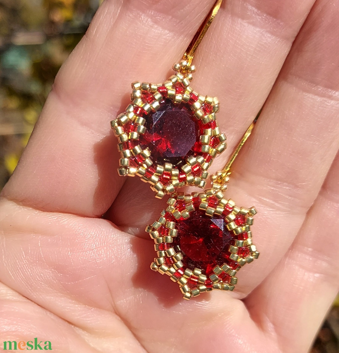 Piros köves fülbevaló - ékszer - fülbevaló - lógó fülbevaló - Meska.hu Piros köves fülbevaló - ékszer - fülbevaló - lógó fülbevaló - Meska.hu