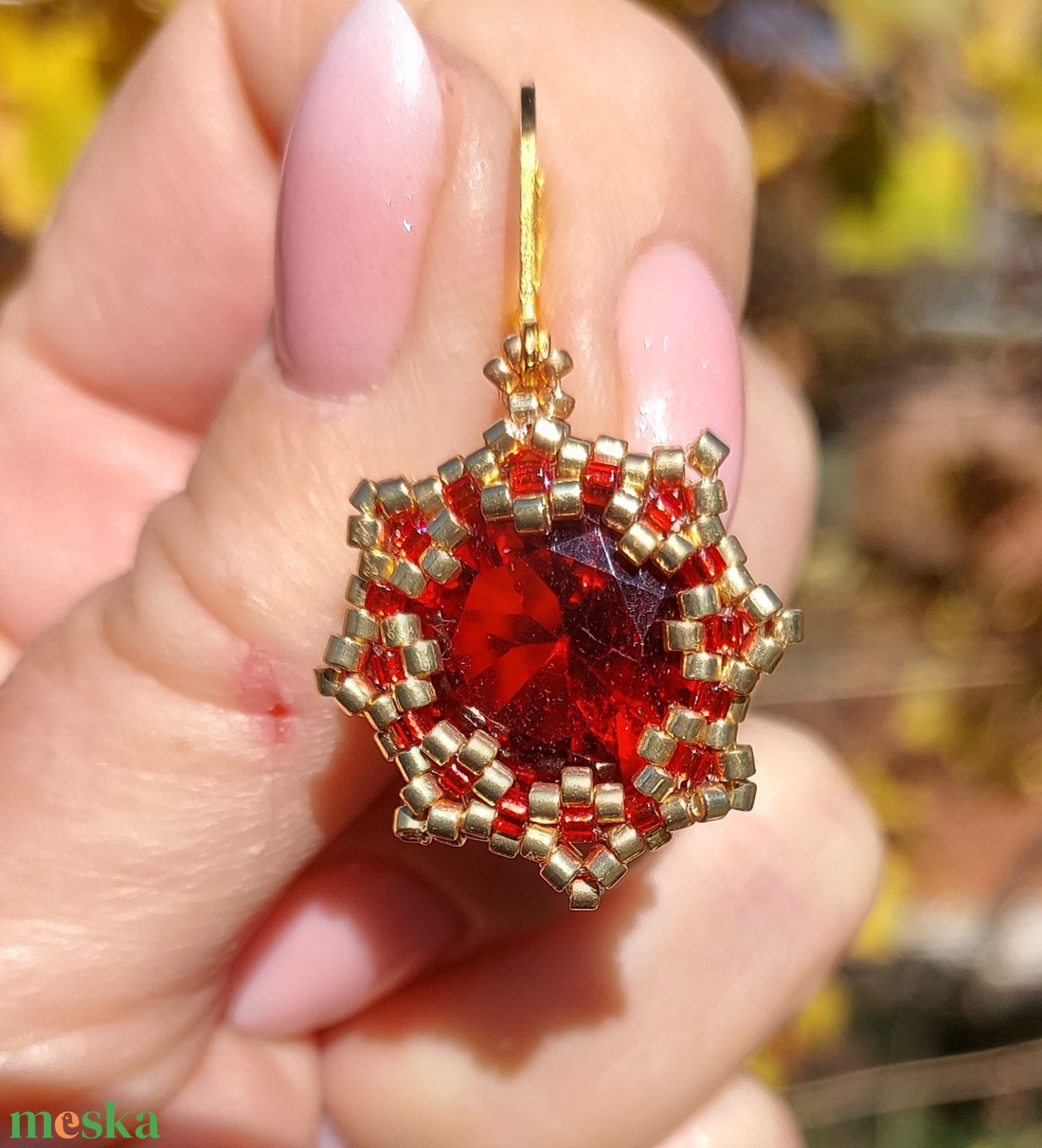 Piros köves fülbevaló - ékszer - fülbevaló - lógó fülbevaló - Meska.hu Piros köves fülbevaló - ékszer - fülbevaló - lógó fülbevaló - Meska.hu