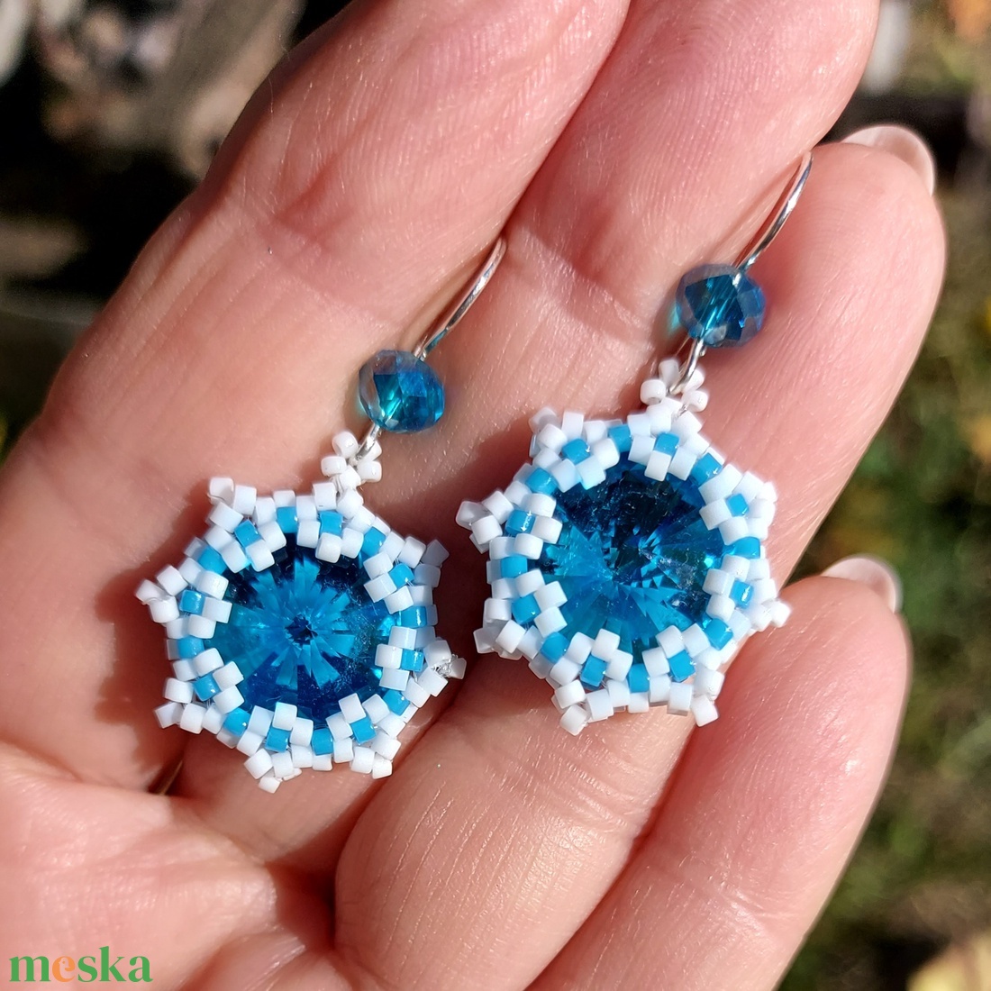 Kék Swarowski köves fülbevaló - ékszer - fülbevaló - lógó fülbevaló - Meska.hu Kék Swarowski köves fülbevaló - ékszer - fülbevaló - lógó fülbevaló - Meska.hu