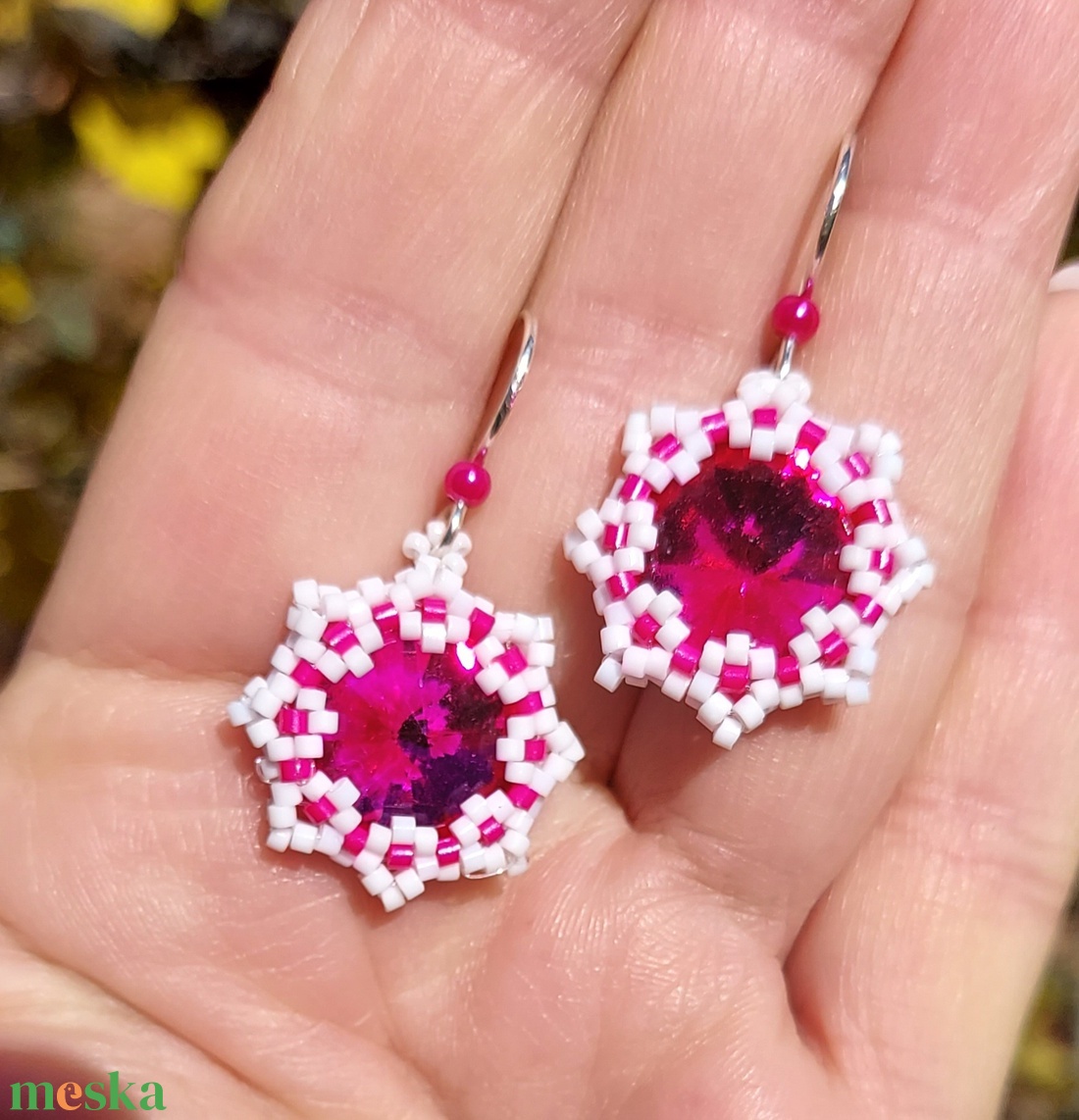 Ciklámen Swarowski köves fülbevaló - ékszer - fülbevaló - lógó fülbevaló - Meska.hu Ciklámen Swarowski köves fülbevaló - ékszer - fülbevaló - lógó fülbevaló - Meska.hu