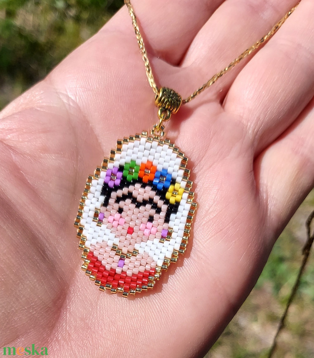 Frida Kahlo gyöngy nyaklánc  - ékszer - nyaklánc - gyöngyös nyaklánc - Meska.hu