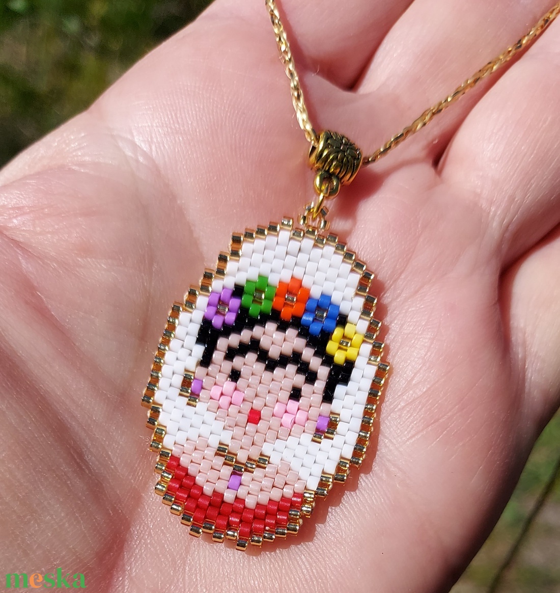 Frida Kahlo gyöngy nyaklánc  - ékszer - nyaklánc - gyöngyös nyaklánc - Meska.hu