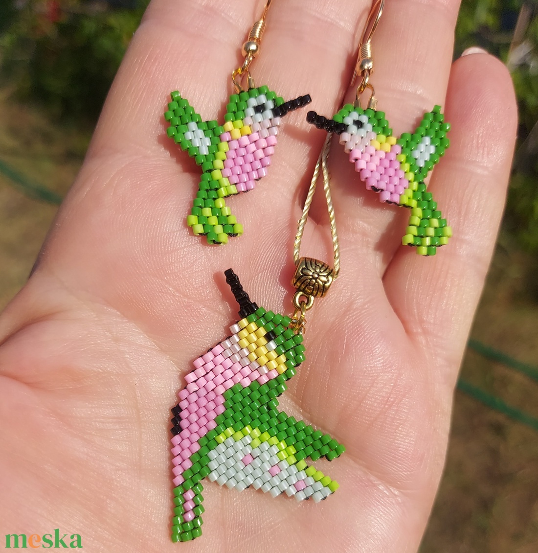 Kolibri gyöngy ékszergarnitúra - ékszer - ékszerszett - Meska.hu