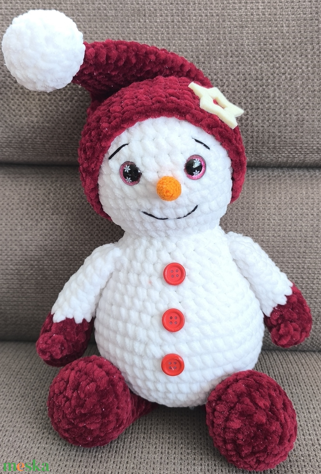 Horgolt hóember  - játék & sport - plüssállat & játékfigura - más figura - Meska.hu