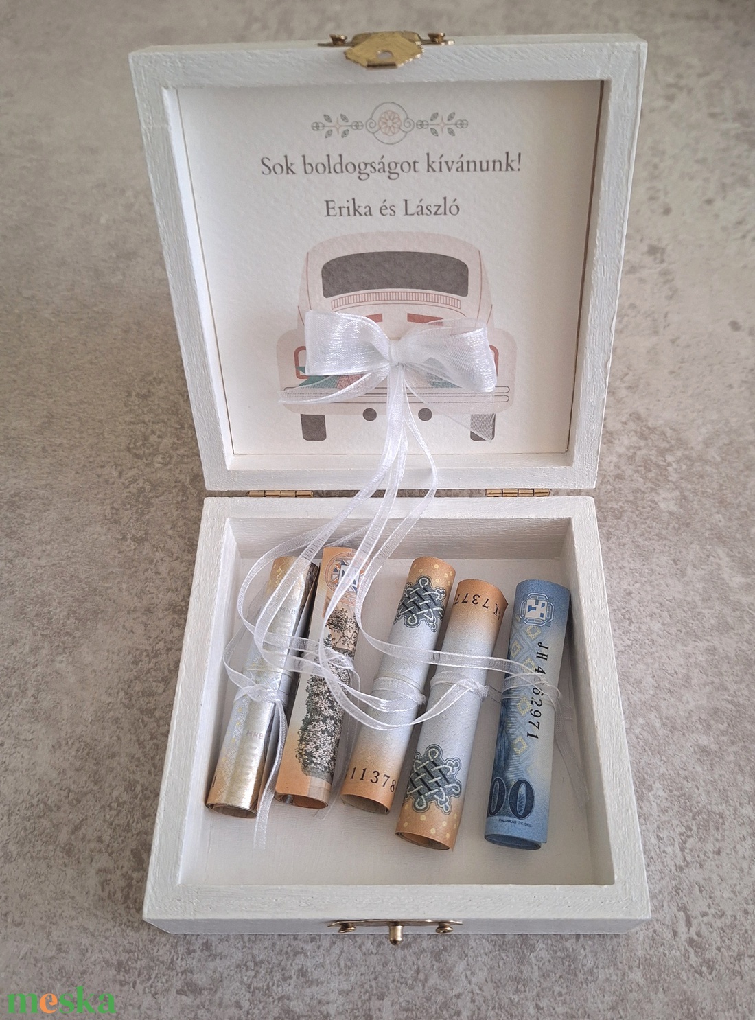 Esküvői pénzátadó doboz, nászajándék - fehér - esküvő - emlék & ajándék - nászajándék - esküvői pénzátadó doboz - Meska.hu