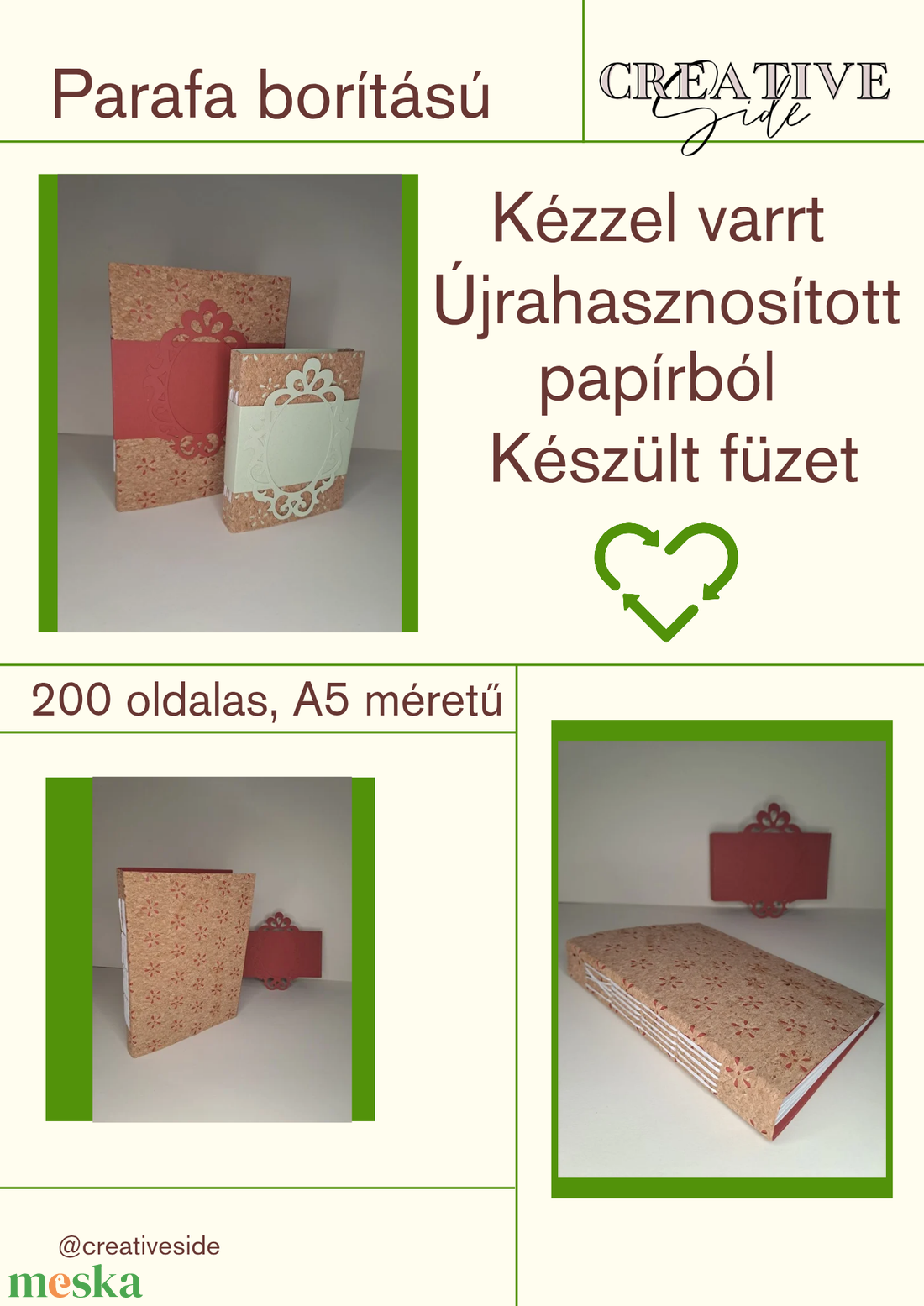 Parafa borítású füzet, A5, újrahasznosított papírbó - otthon & életmód - papír, írószer - jegyzetfüzet & napló - Meska.hu Parafa borítású füzet, A5, újrahasznosított papírbó - otthon & életmód - papír, írószer - jegyzetfüzet & napló - Meska.hu