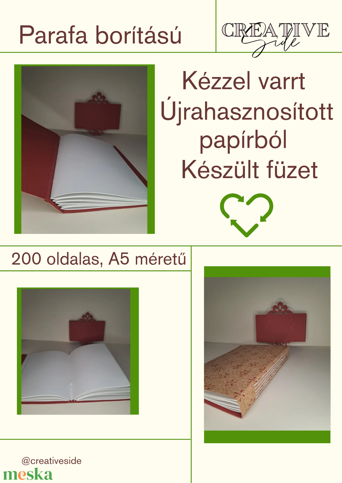 Parafa borítású füzet, A5, újrahasznosított papírbó - otthon & életmód - papír, írószer - jegyzetfüzet & napló - Meska.hu Parafa borítású füzet, A5, újrahasznosított papírbó - otthon & életmód - papír, írószer - jegyzetfüzet & napló - Meska.hu