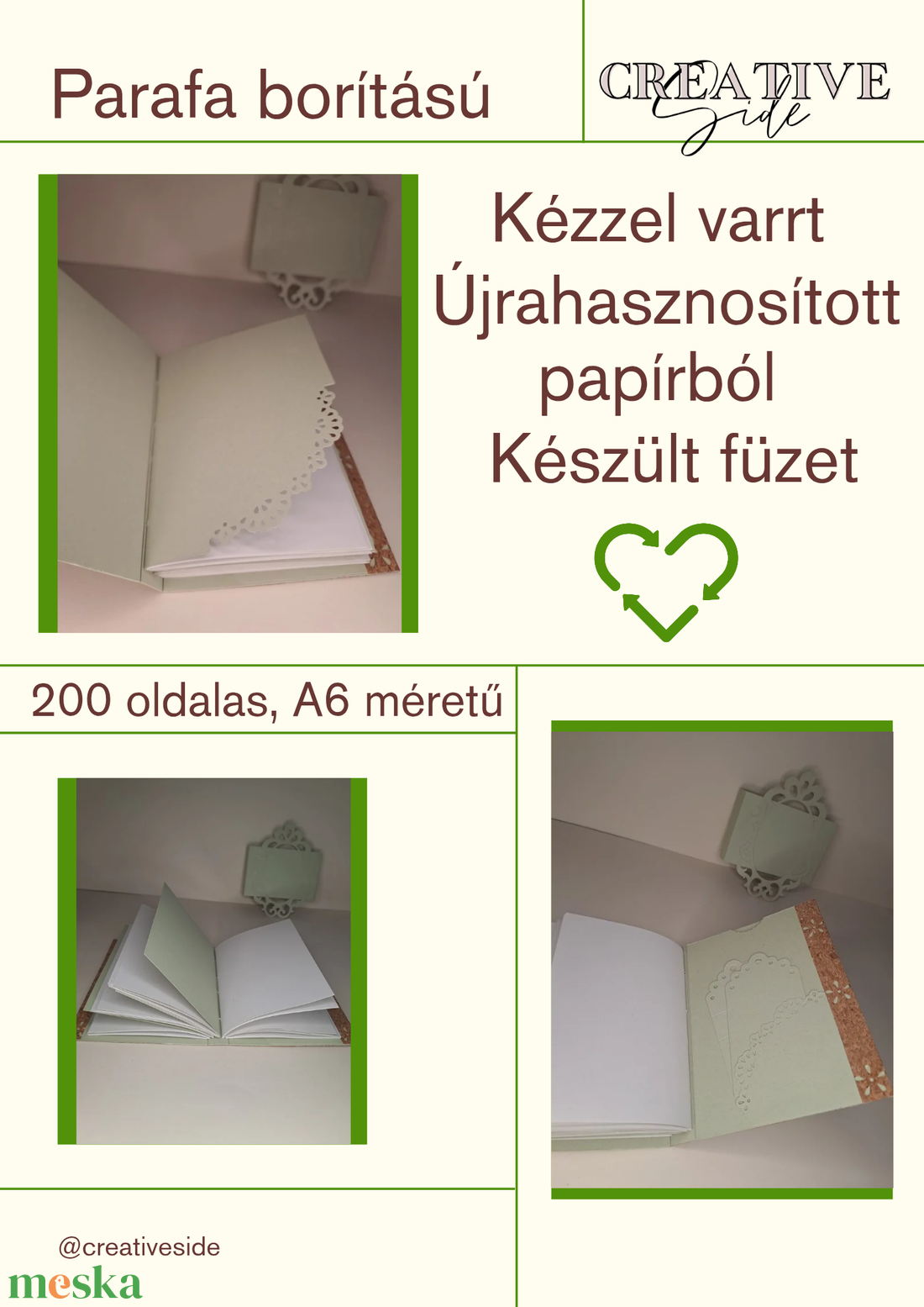Parafa borítású füzet, A6, újrahasznosított papírból - otthon & életmód - papír, írószer - jegyzetfüzet & napló - Meska.hu Parafa borítású füzet, A6, újrahasznosított papírból - otthon & életmód - papír, írószer - jegyzetfüzet & napló - Meska.hu