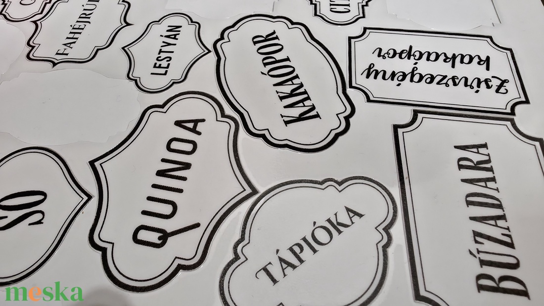 Átlátszó címke vintage kerettel - otthon & életmód - papír, írószer - matrica, matrica csomag - Meska.hu