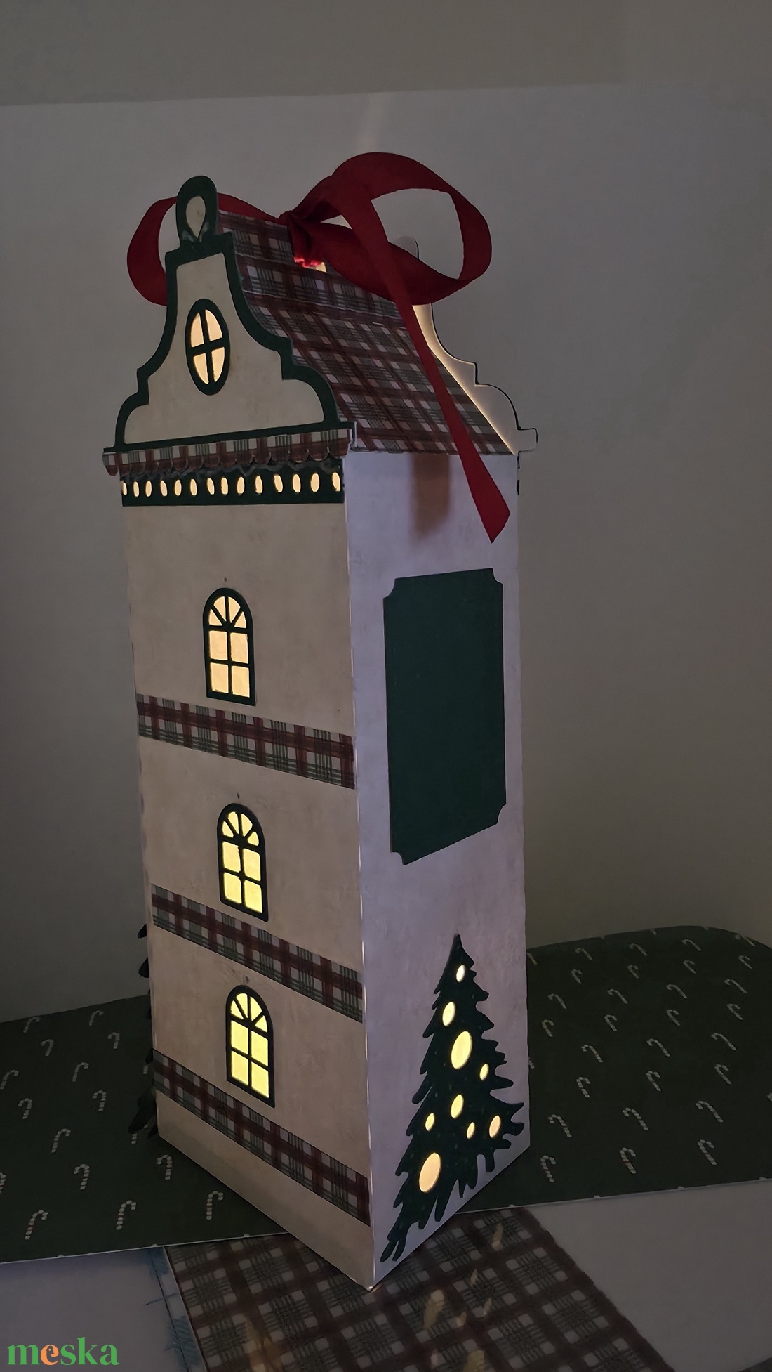 Holland ház lámpás és doboz - karácsony - karácsonyi lakásdekoráció - karácsonyi fénydekoráció - Meska.hu