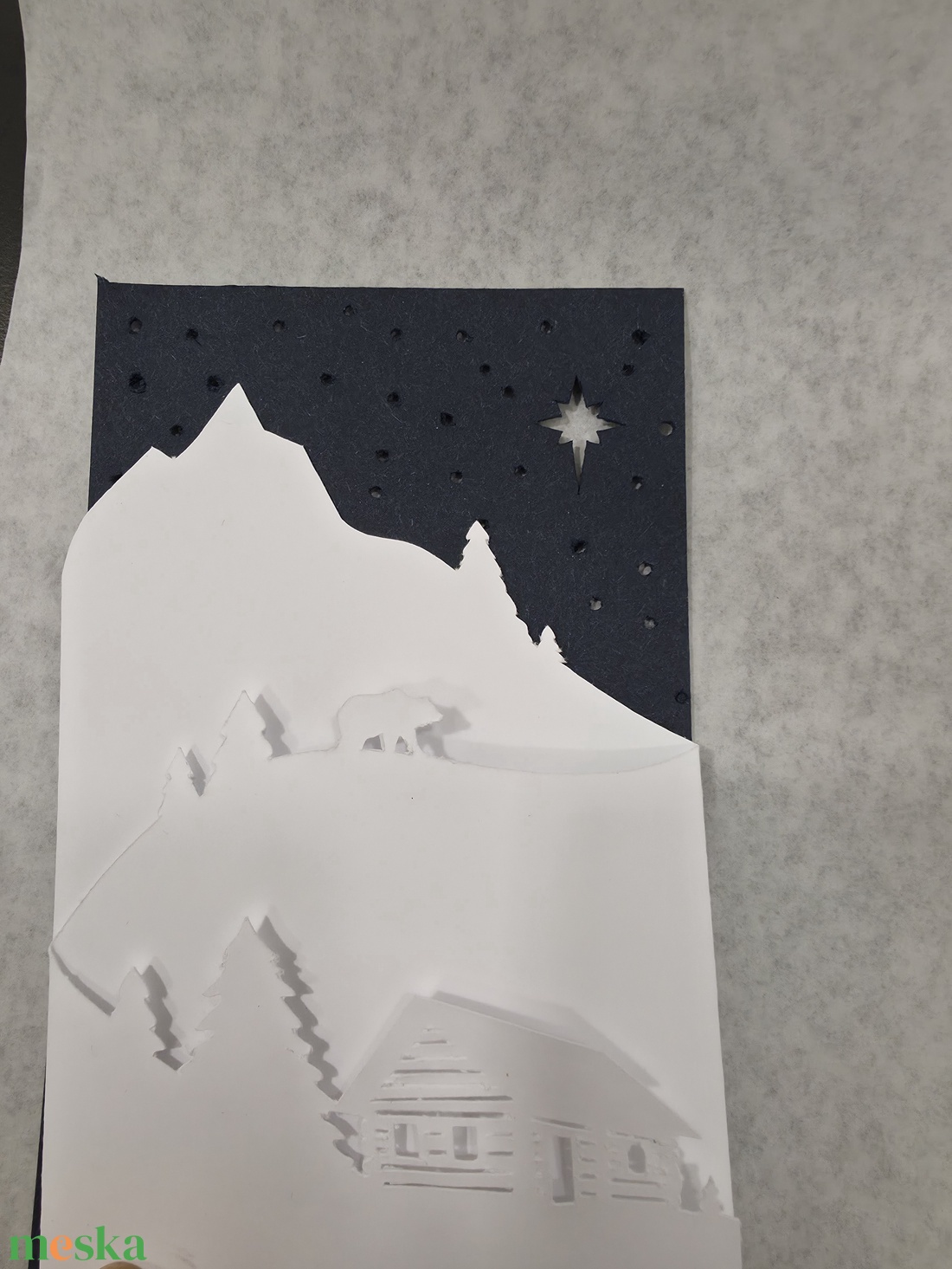 Alpesi jelenet kártya - karácsony - karácsonyi ajándékozás - karácsonyi ajándékcsomagolás - Meska.hu