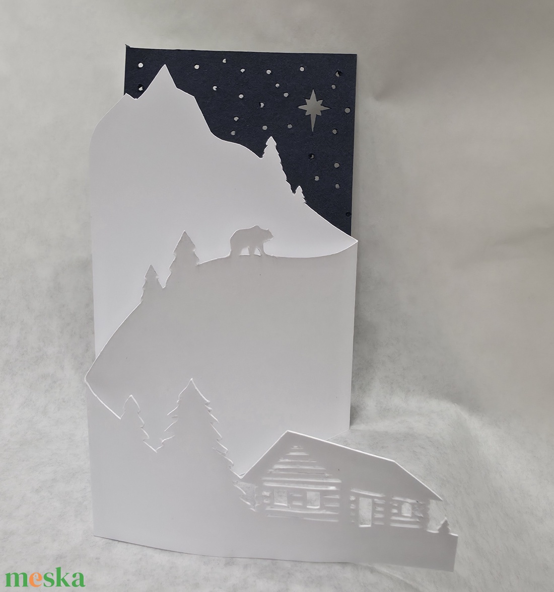 Alpesi jelenet kártya - karácsony - karácsonyi ajándékozás - karácsonyi ajándékcsomagolás - Meska.hu