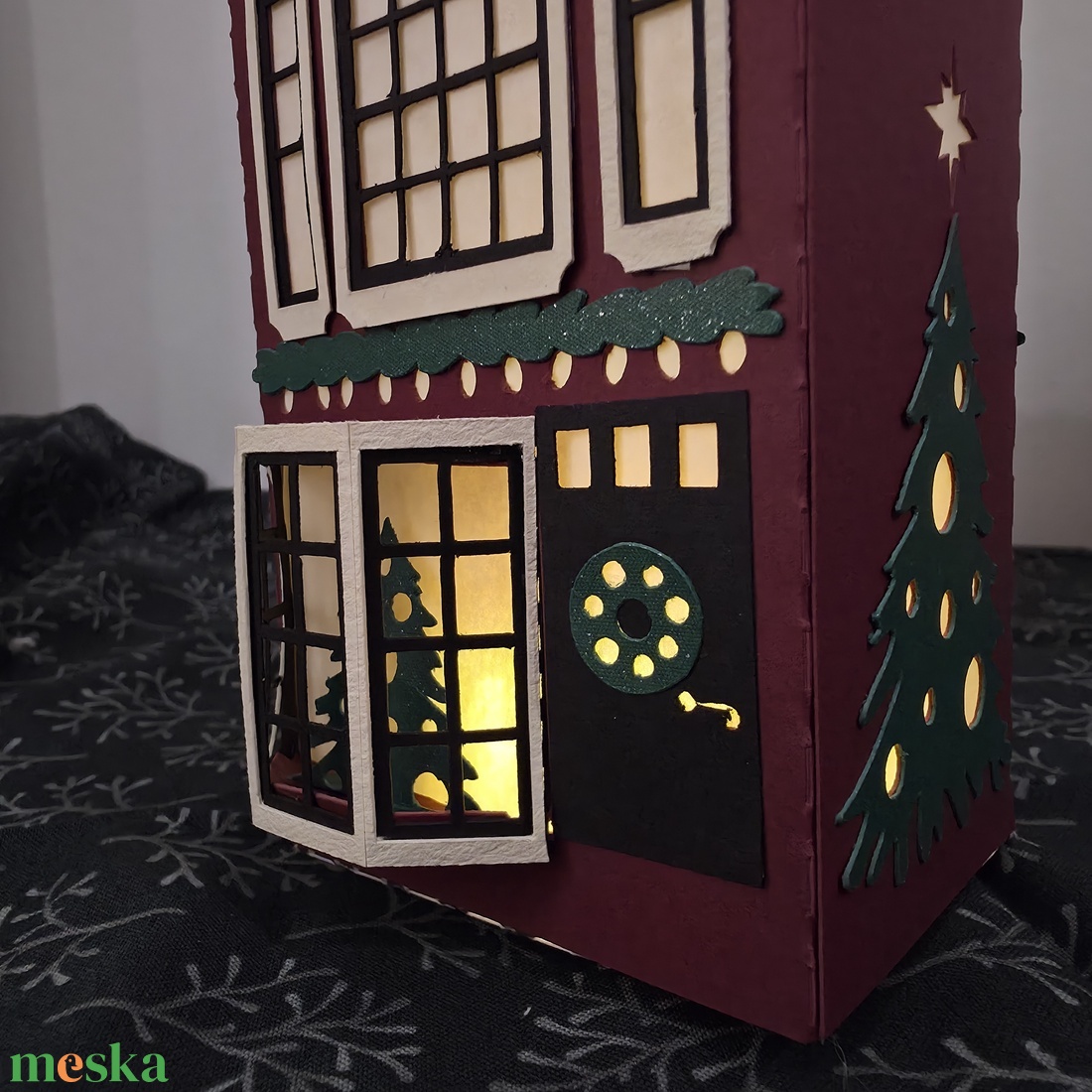 Holland ház lámpás (lépcsőzetes) - karácsony - karácsonyi lakásdekoráció - karácsonyi falu, házikó - Meska.hu
