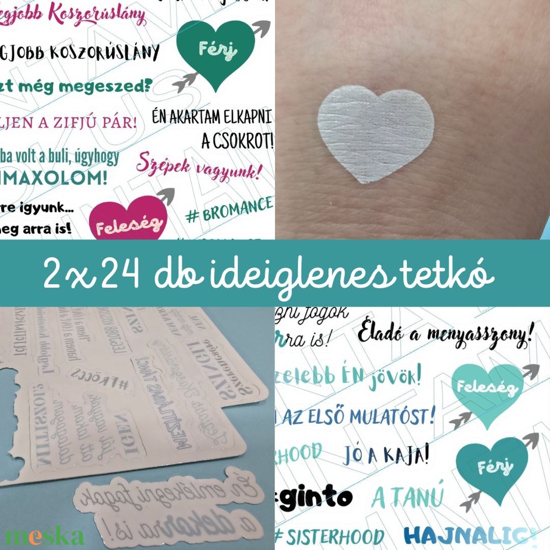 Ideiglenes tetoválás esküvői mókához - esküvő - dekoráció - helyszíni dekor - Meska.hu