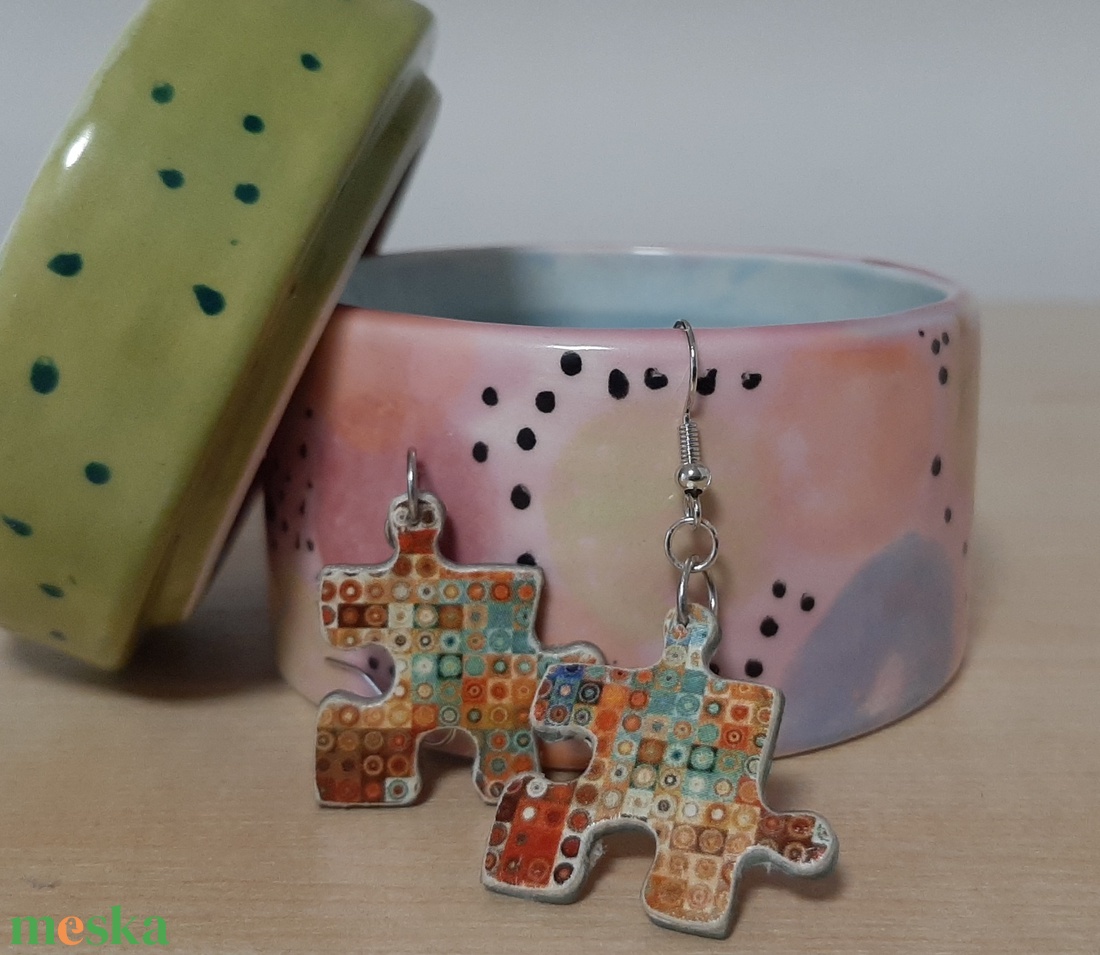 puzzle fülbevaló - ékszer - fülbevaló - lógó fülbevaló - Meska.hu puzzle fülbevaló - ékszer - fülbevaló - lógó fülbevaló - Meska.hu