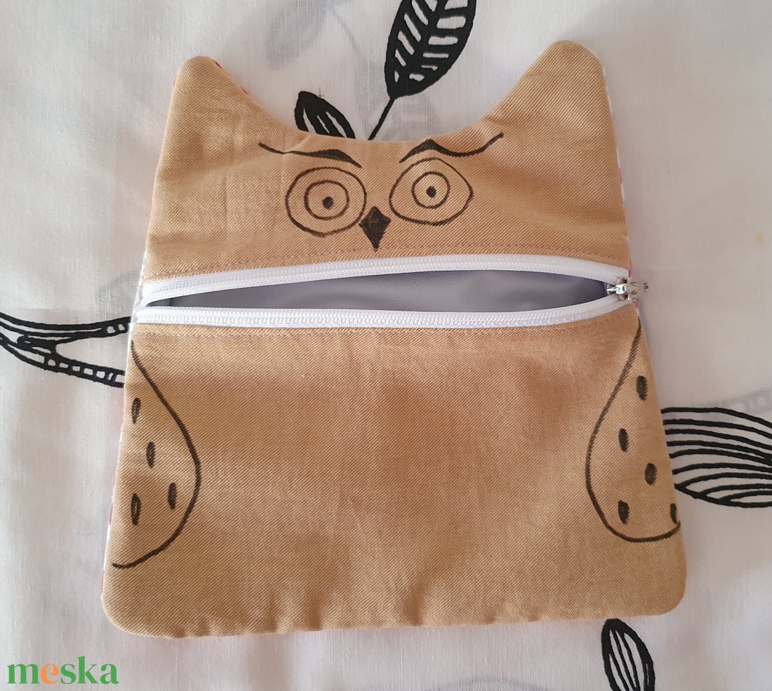 Baglyos szendvicstartó/snackbag/nasitartó - táska & tok - uzsonna- & ebéd tartó - szendvics csomagoló - Meska.hu