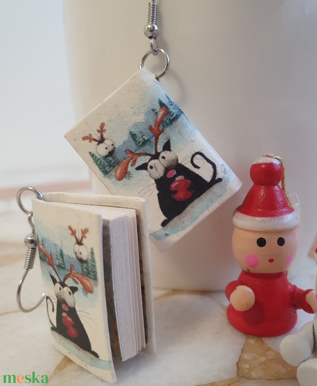 Karácsonyi fülbevaló  - ékszer - fülbevaló - lógó fülbevaló - Meska.hu