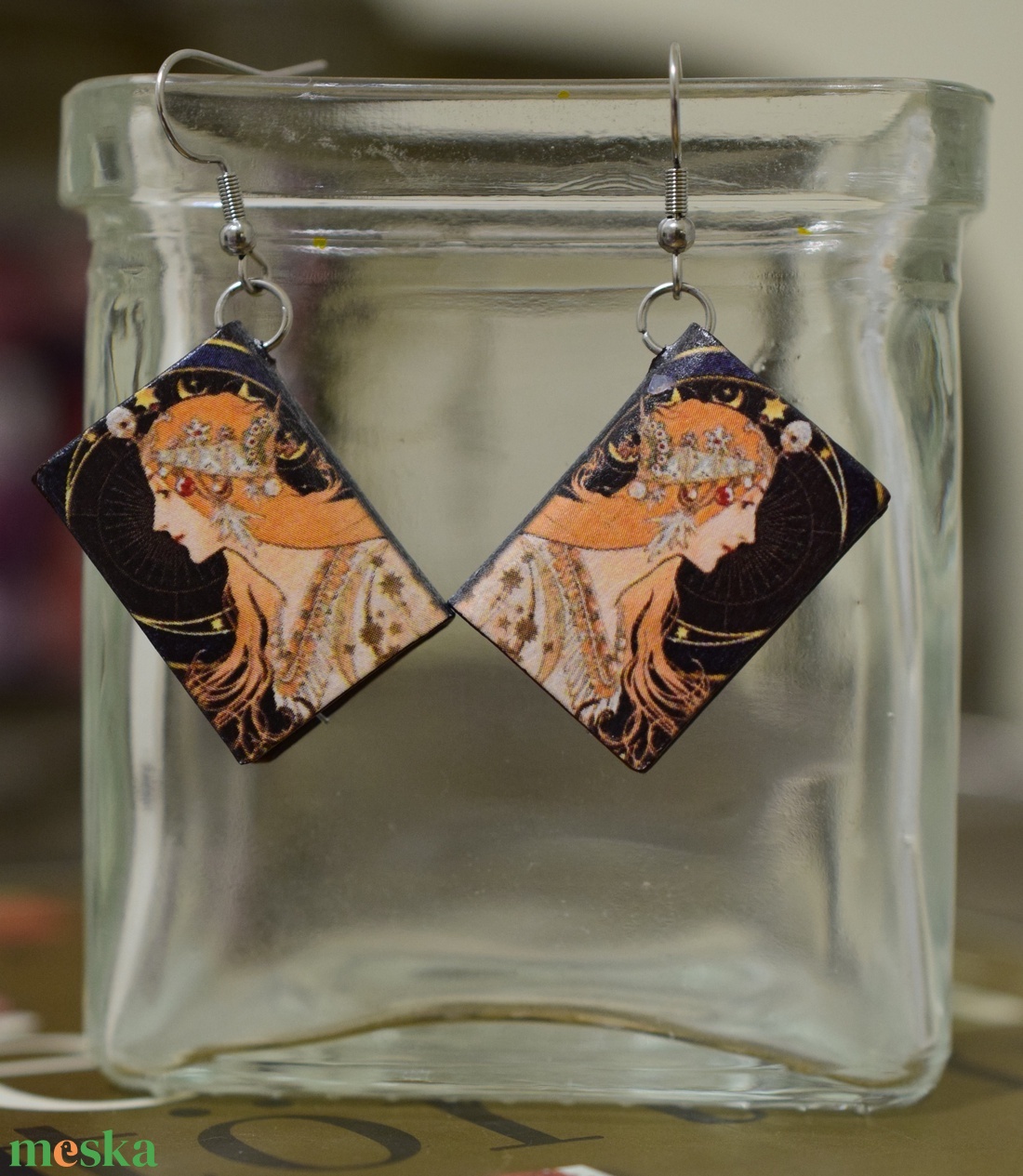 Könyv fülbevaló (Álmodozás) - ékszer - fülbevaló - lógó fülbevaló - Meska.hu