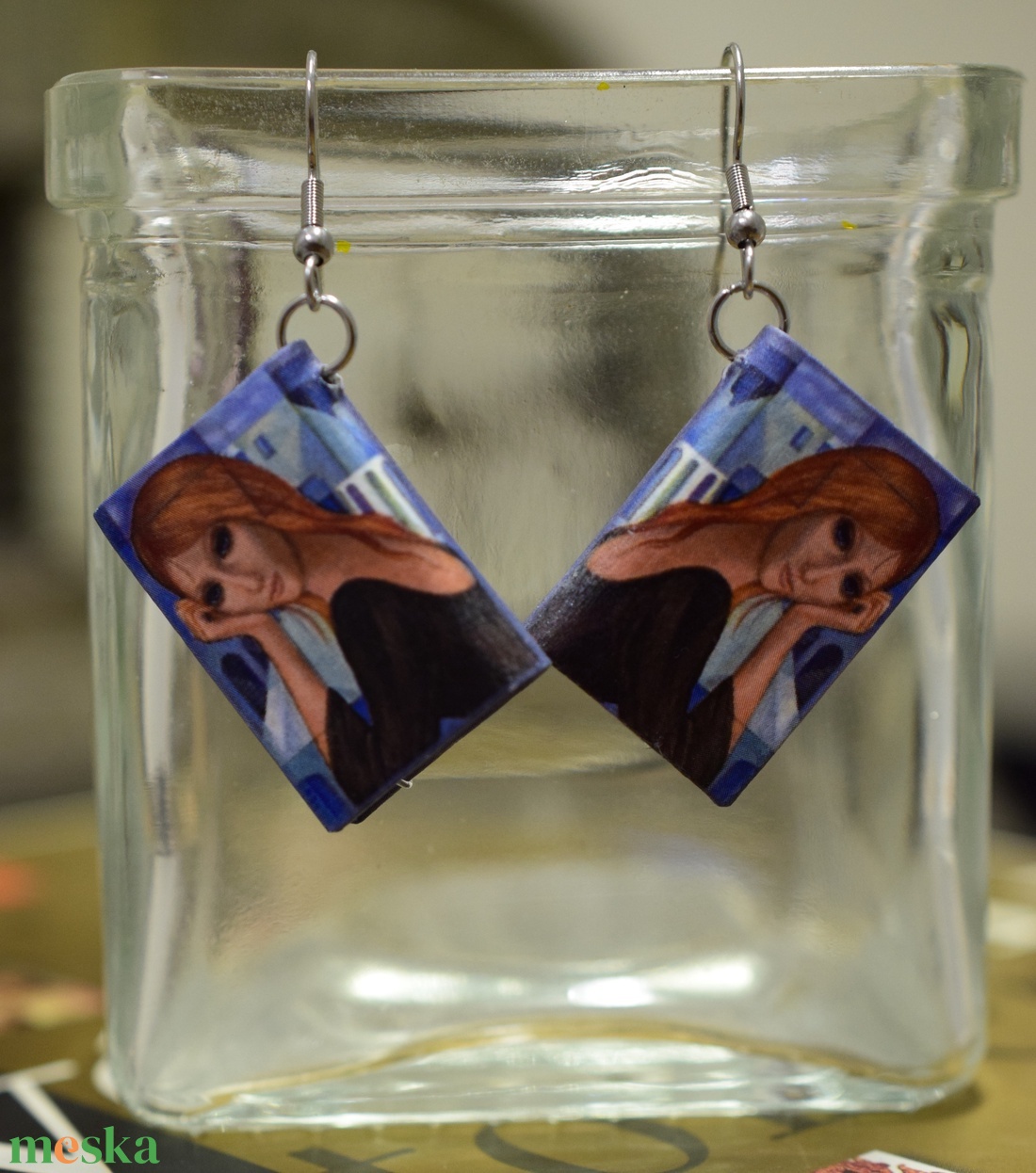 Könyv fülbevaló  - ékszer - fülbevaló - lógó fülbevaló - Meska.hu