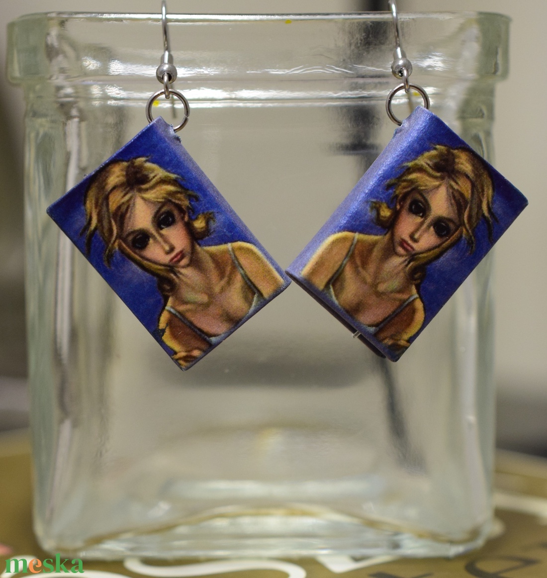 Könyv fülbevaló (Vihar) - ékszer - fülbevaló - lógó fülbevaló - Meska.hu