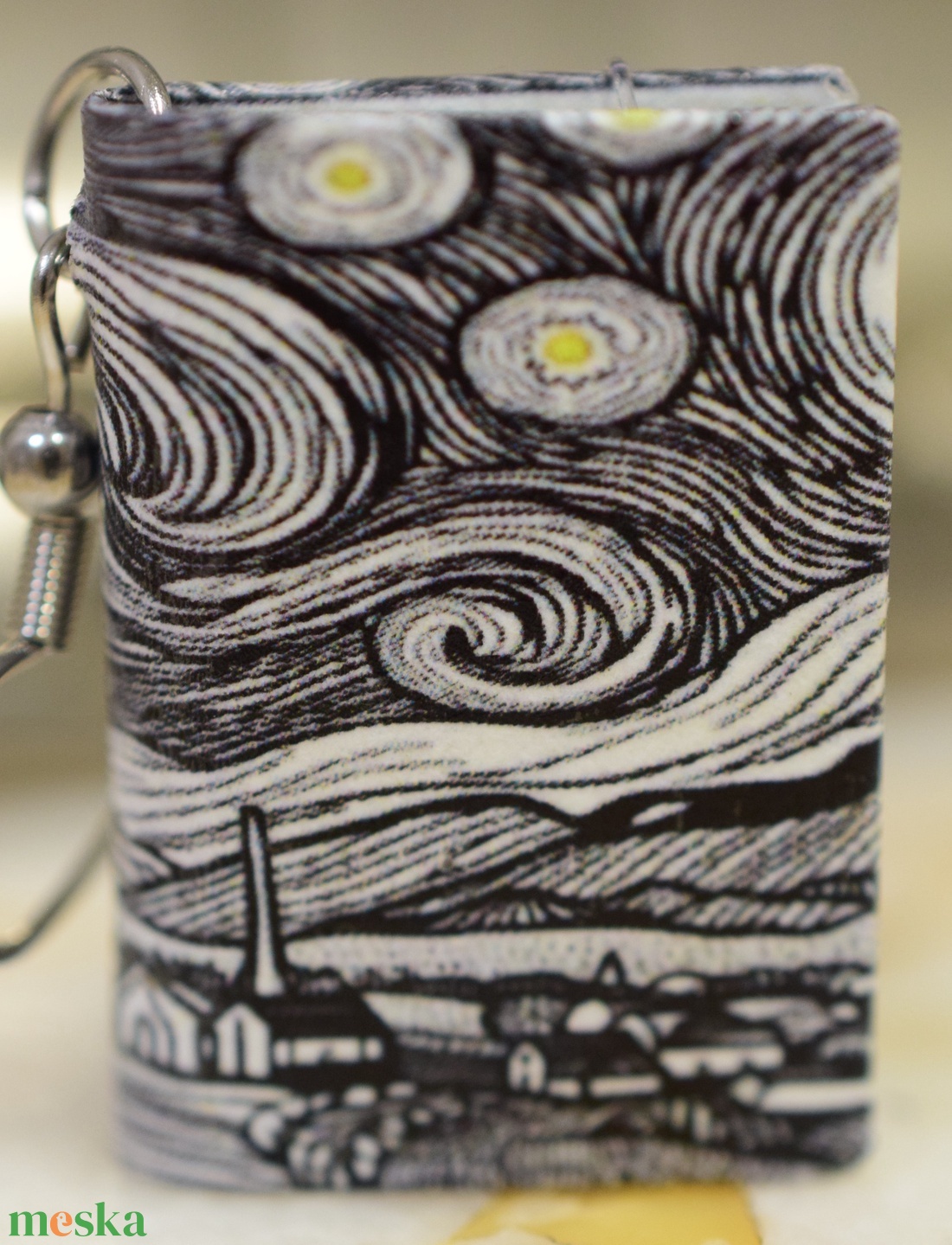 Könyv fülbevaló (csillagos éj) - ékszer - fülbevaló - lógó fülbevaló - Meska.hu