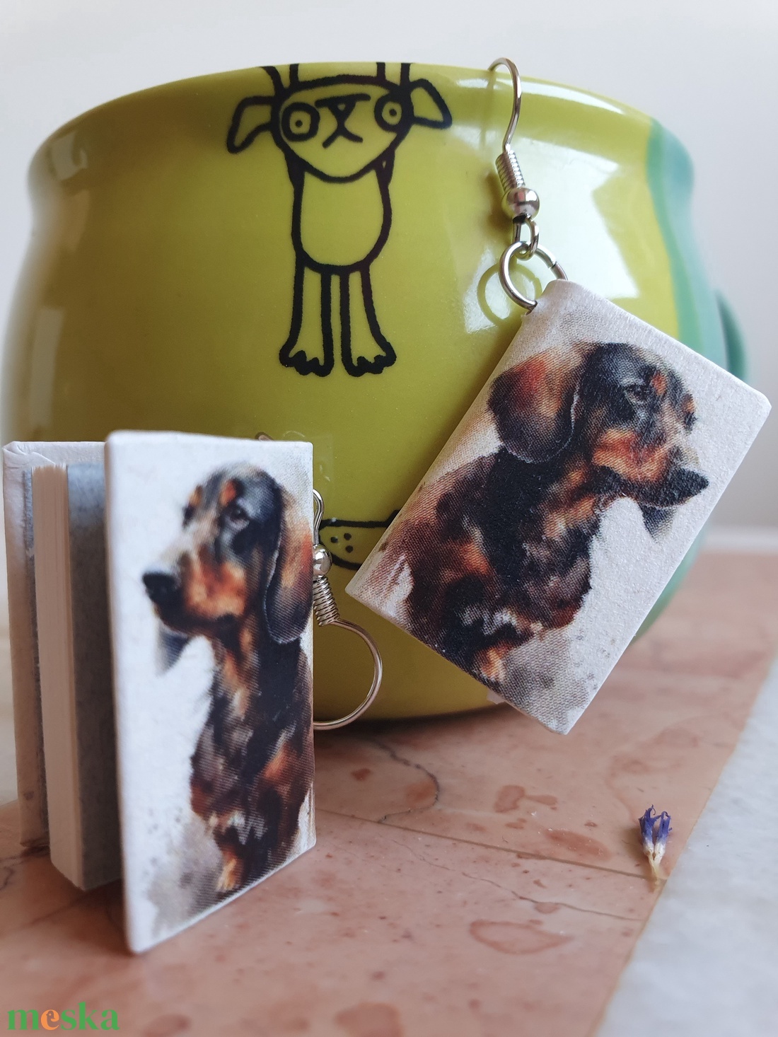 Könyv fülbevaló  - ékszer - fülbevaló - lógó fülbevaló - Meska.hu