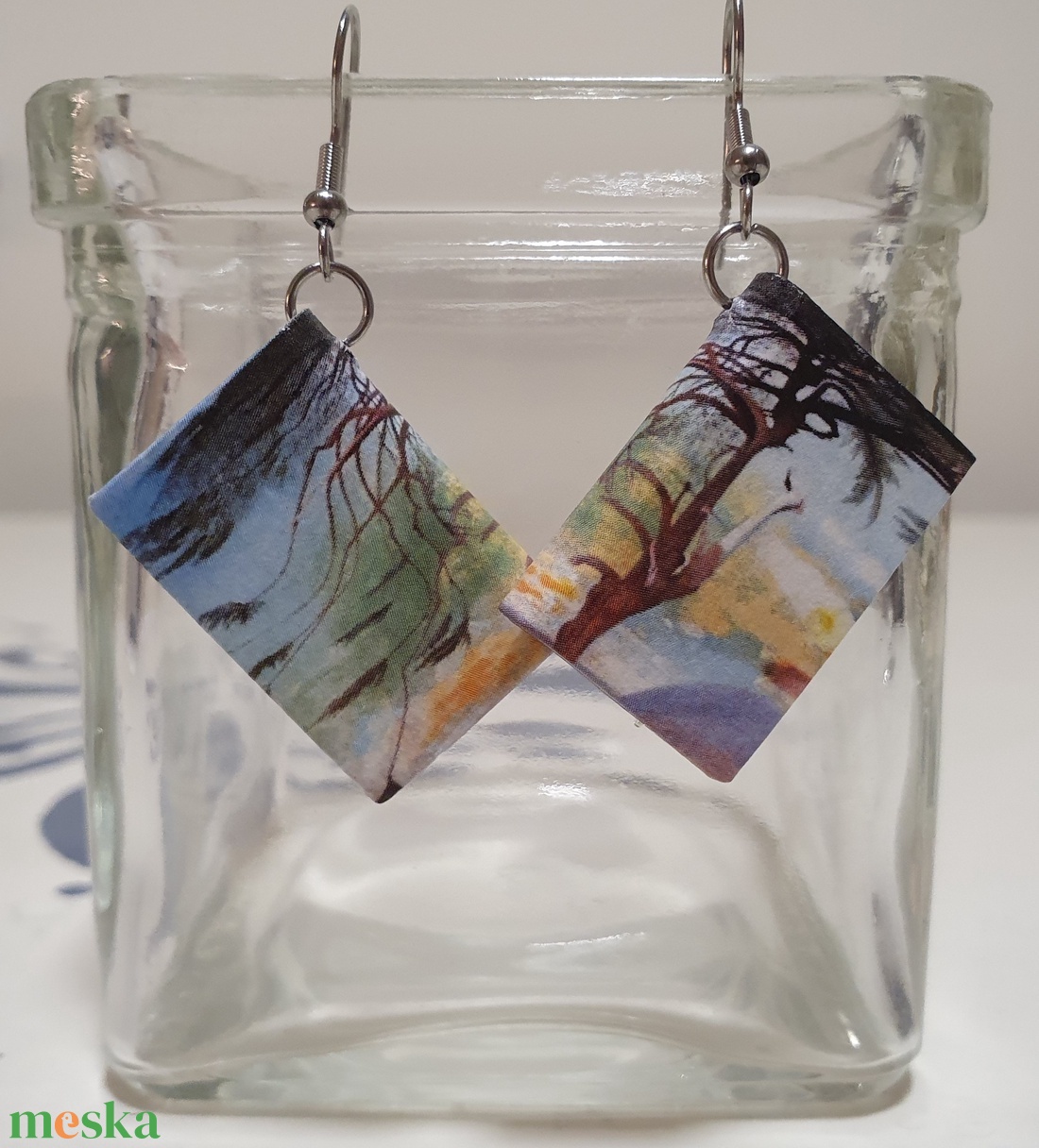 Könyv fülbevaló (cédrus) - ékszer - fülbevaló - lógó fülbevaló - Meska.hu