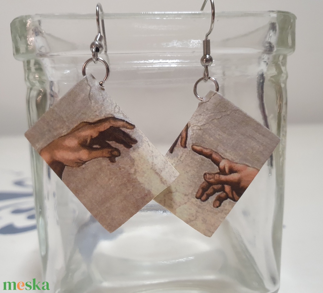 Könyv fülbevaló (Michelangelo) - ékszer - fülbevaló - lógó fülbevaló - Meska.hu