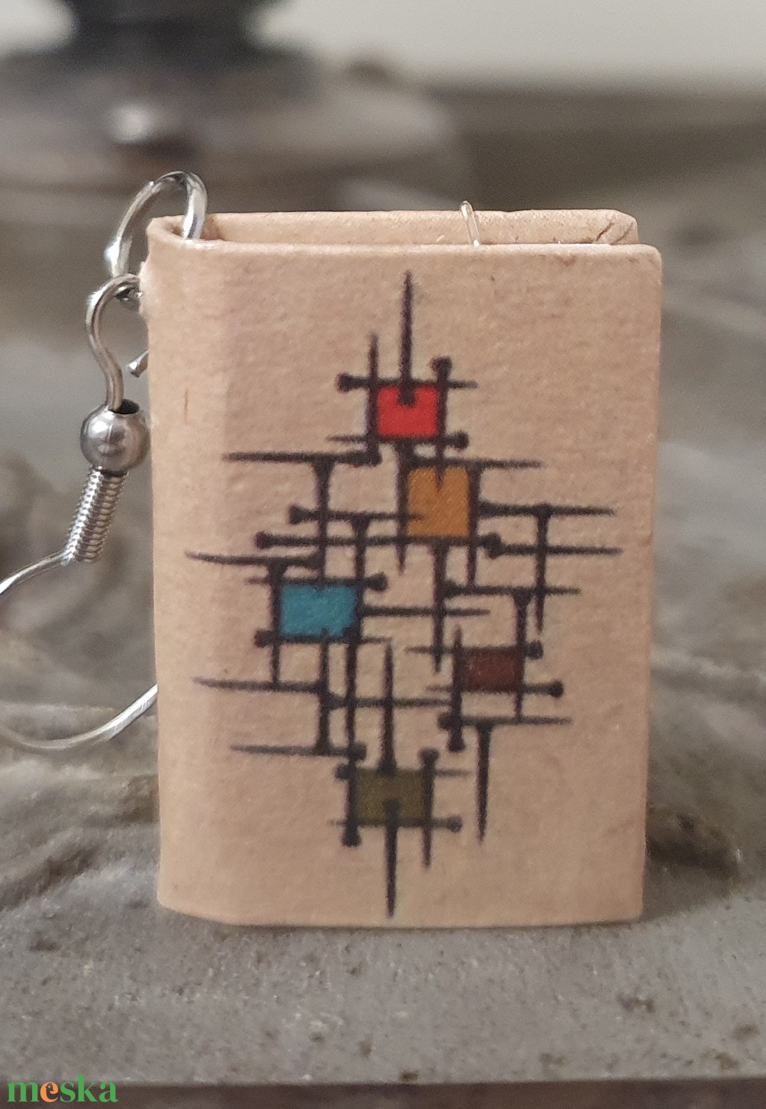 Könyv fülbevaló  - ékszer - fülbevaló - lógó fülbevaló - Meska.hu