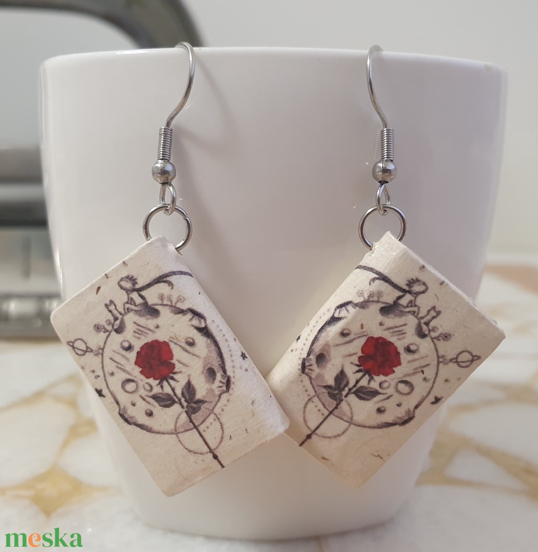 Kis herceg könyv fülbevaló - ékszer - fülbevaló - lógó fülbevaló - Meska.hu