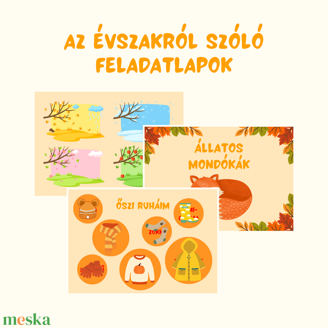 ŐSZI foglalkoztató (digitális, nyomtatható) / 46 oldalas / 3-5 éves gyermekeknek oktató és szórakoztató füzet - művészet - grafika & illusztráció - digitális - Meska.hu