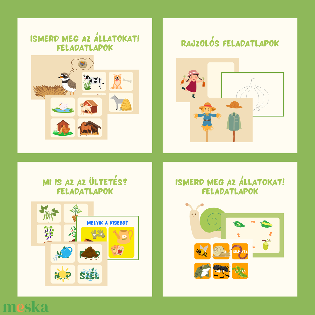 A TERMÉSZET SZERETETE foglalkoztató (digitális, nyomtatható) / 36 oldalas / 3-5 éves gyermekeknek - művészet - grafika & illusztráció - digitális - Meska.hu